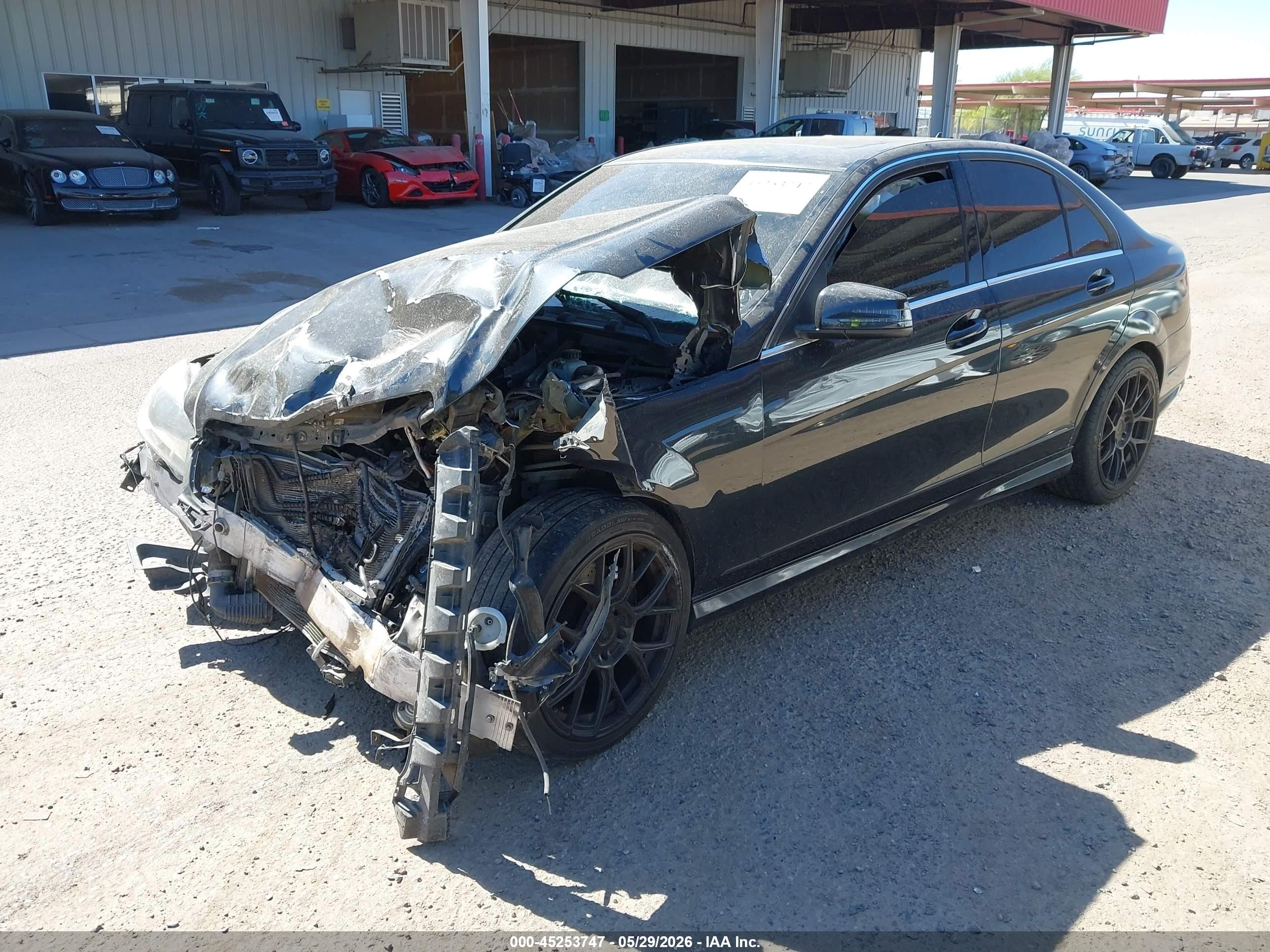 2013 Mercedes-benz C 250 Sport Black vin: WDDGF4HBXDG088763