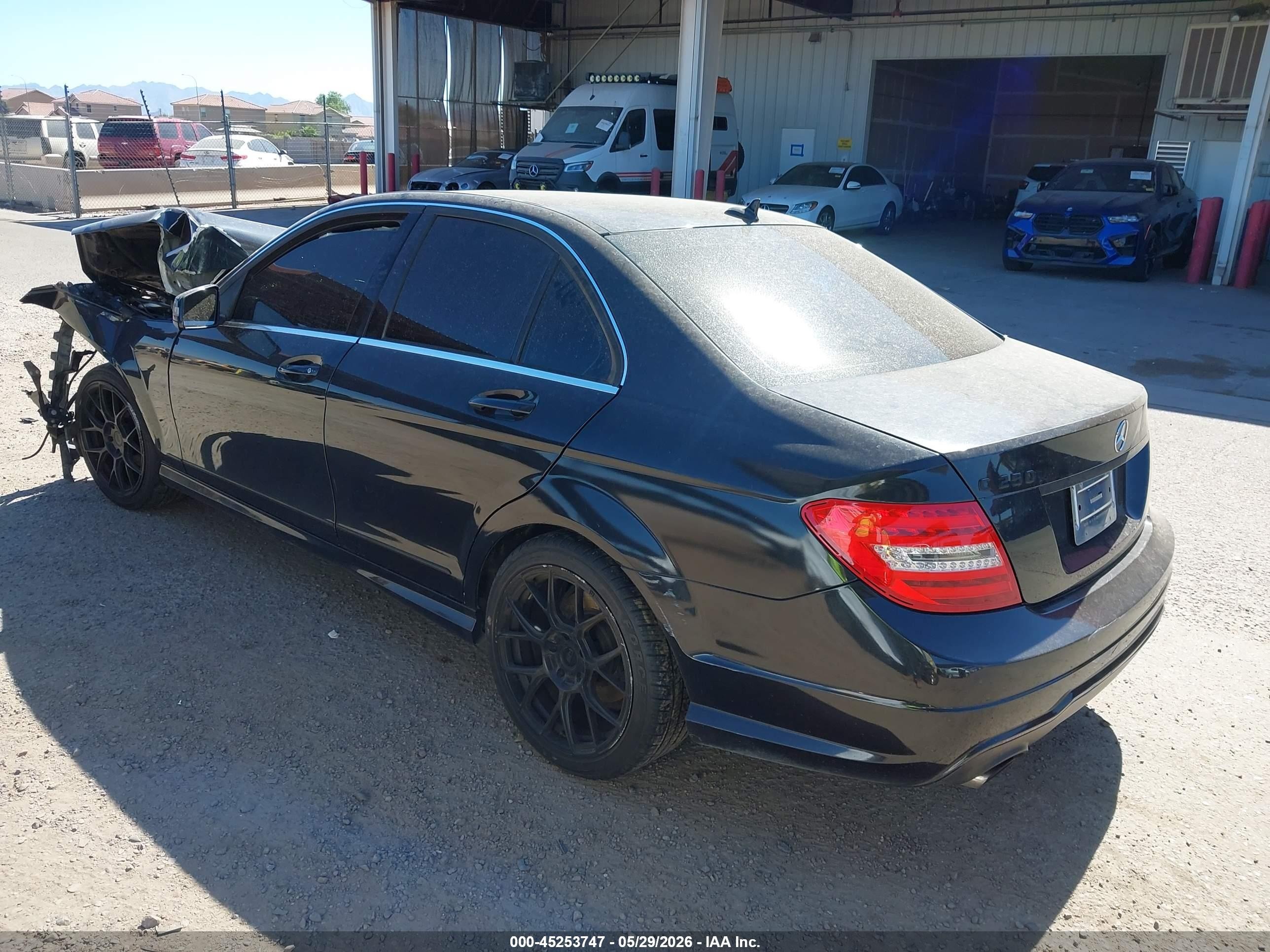 2013 Mercedes-benz C 250 Sport Black vin: WDDGF4HBXDG088763