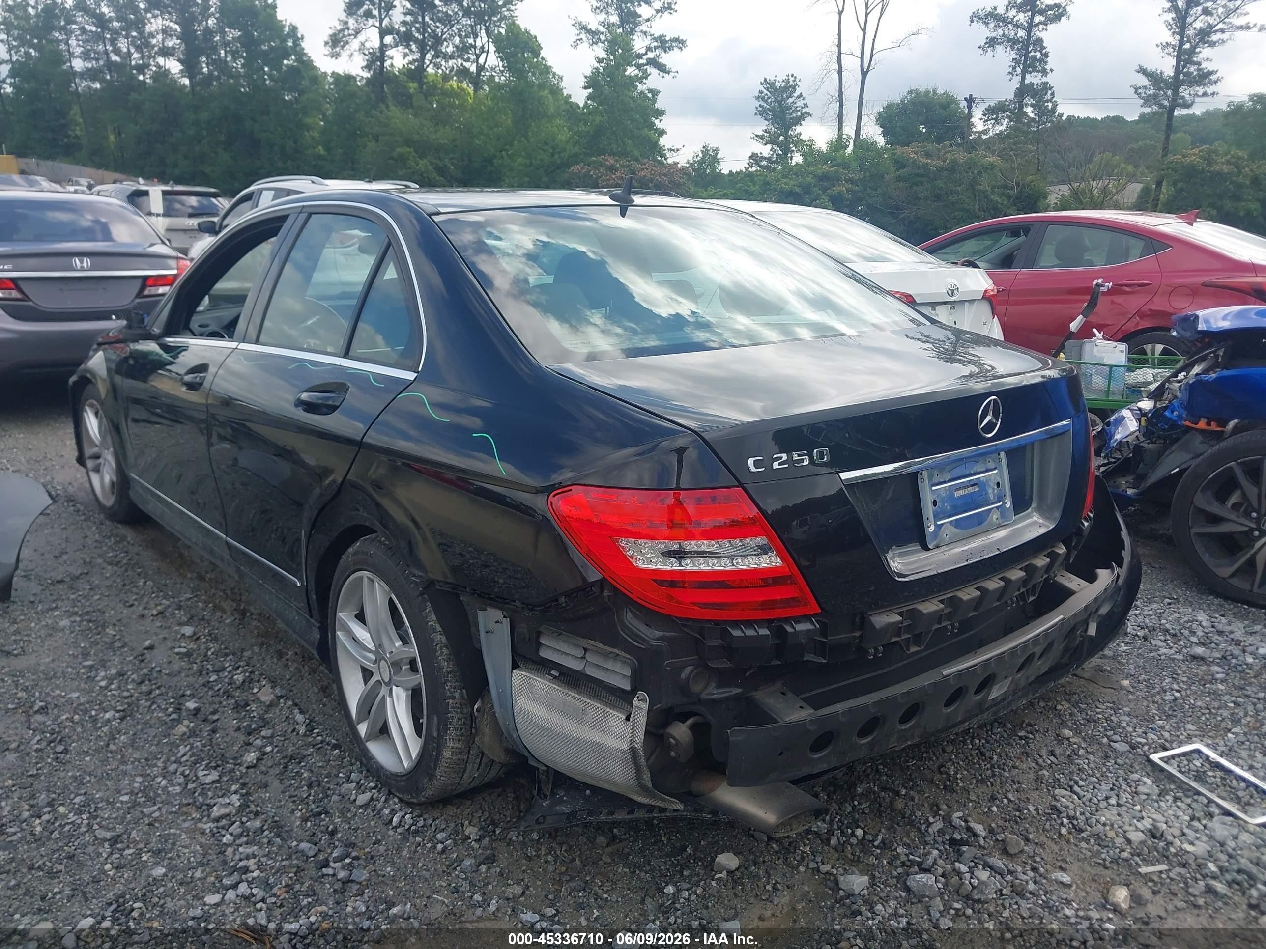 2014 Mercedes-benz C 250 Sport Black vin: WDDGF4HBXEA949797