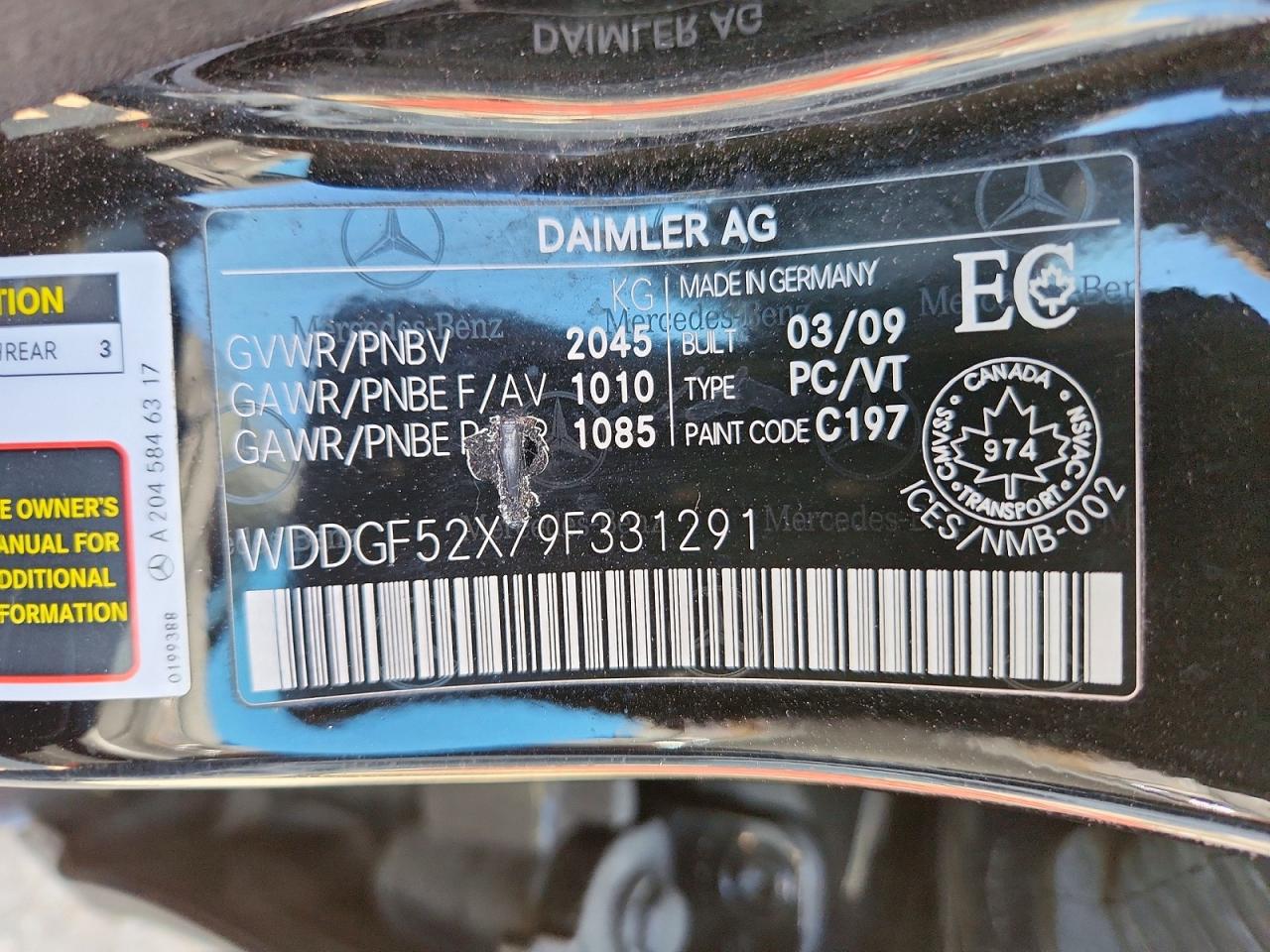 2009 Mercedes-benz C 230 Black vin: WDDGF52X79F331291