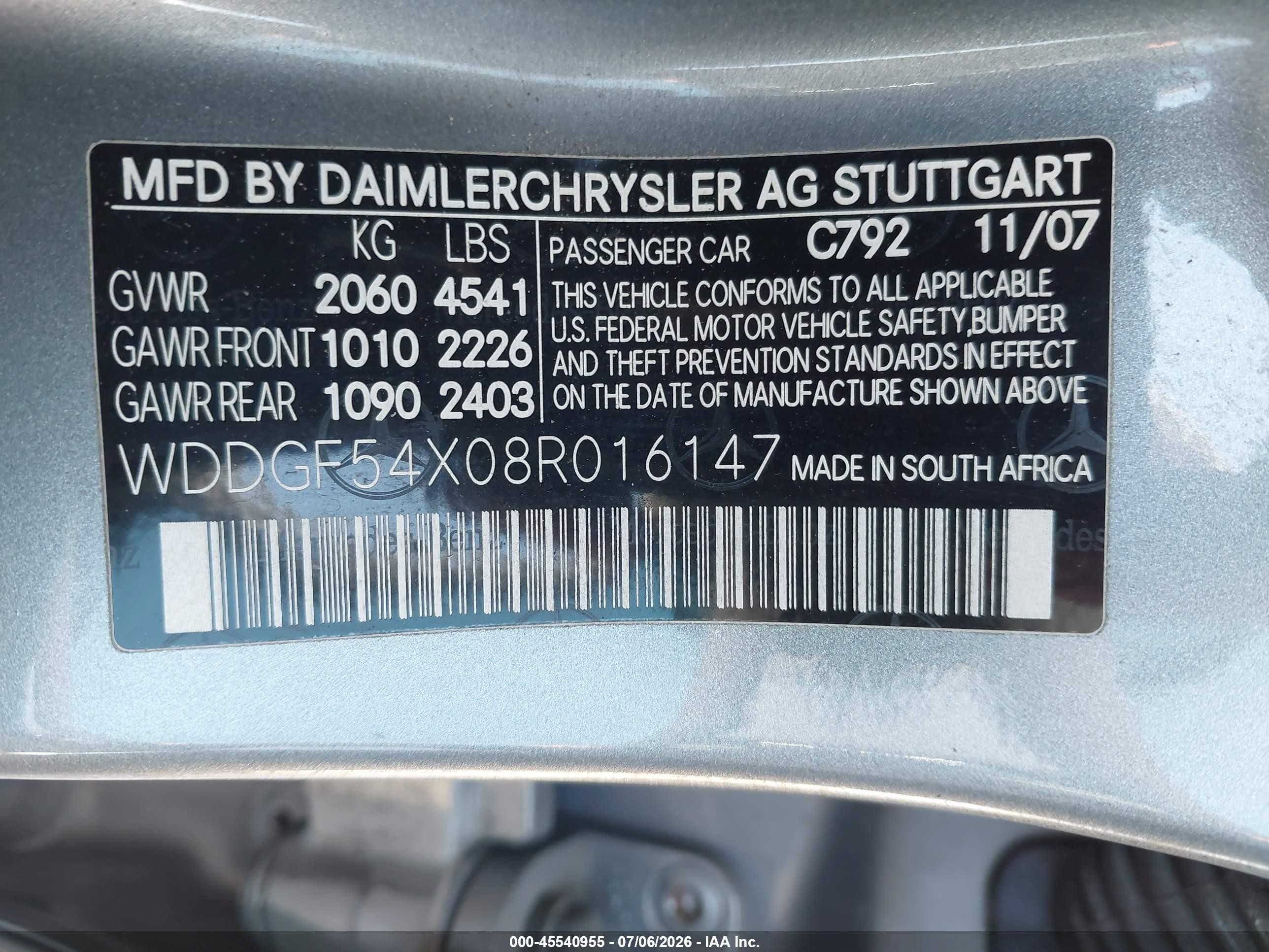 2008 Mercedes-benz C 300 Luxury/sport Silver vin: WDDGF54X08R016147