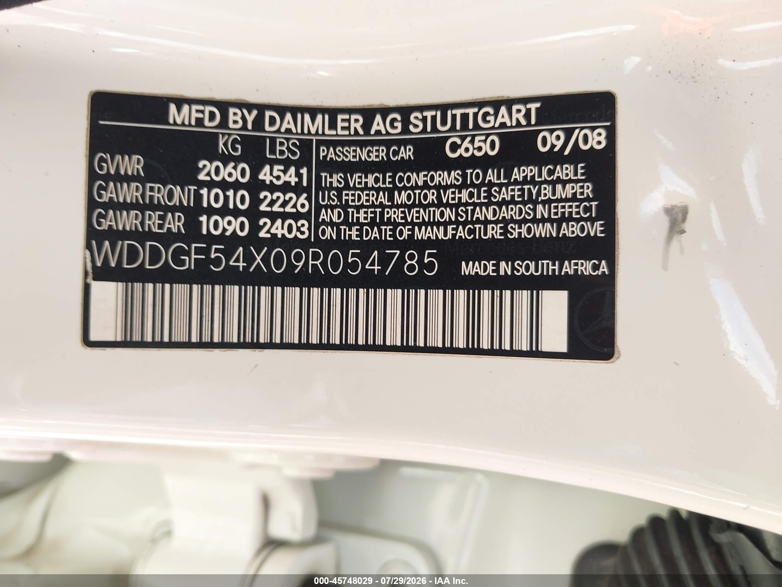 2009 Mercedes-benz C 300 Luxury/sport White vin: WDDGF54X09R054785
