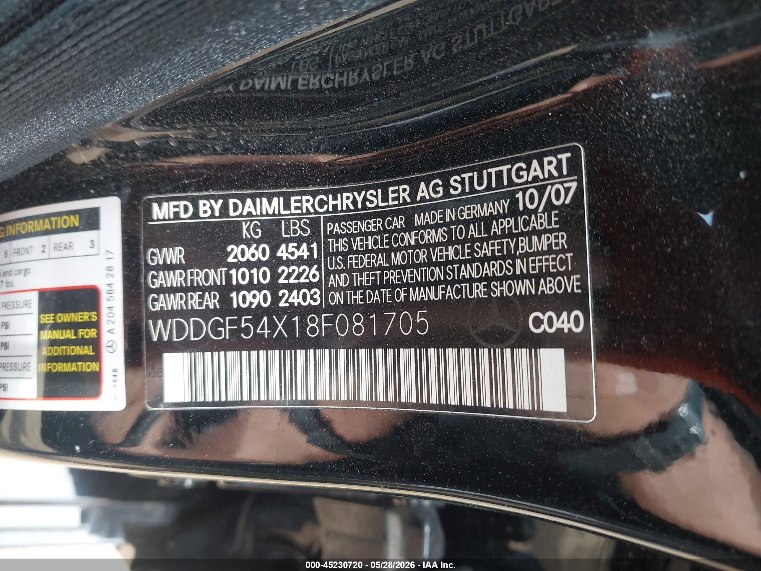 2008 Mercedes-benz C 300 Luxury/sport Black vin: WDDGF54X18F081705