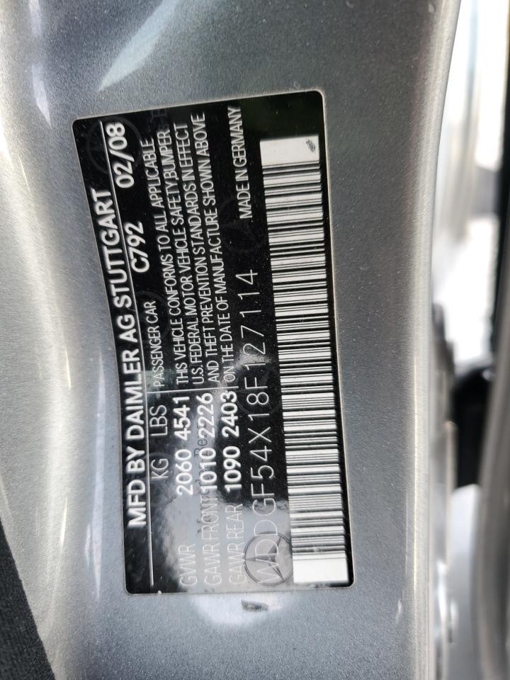 2008 Mercedes-benz C 300 Silver vin: WDDGF54X18F127114