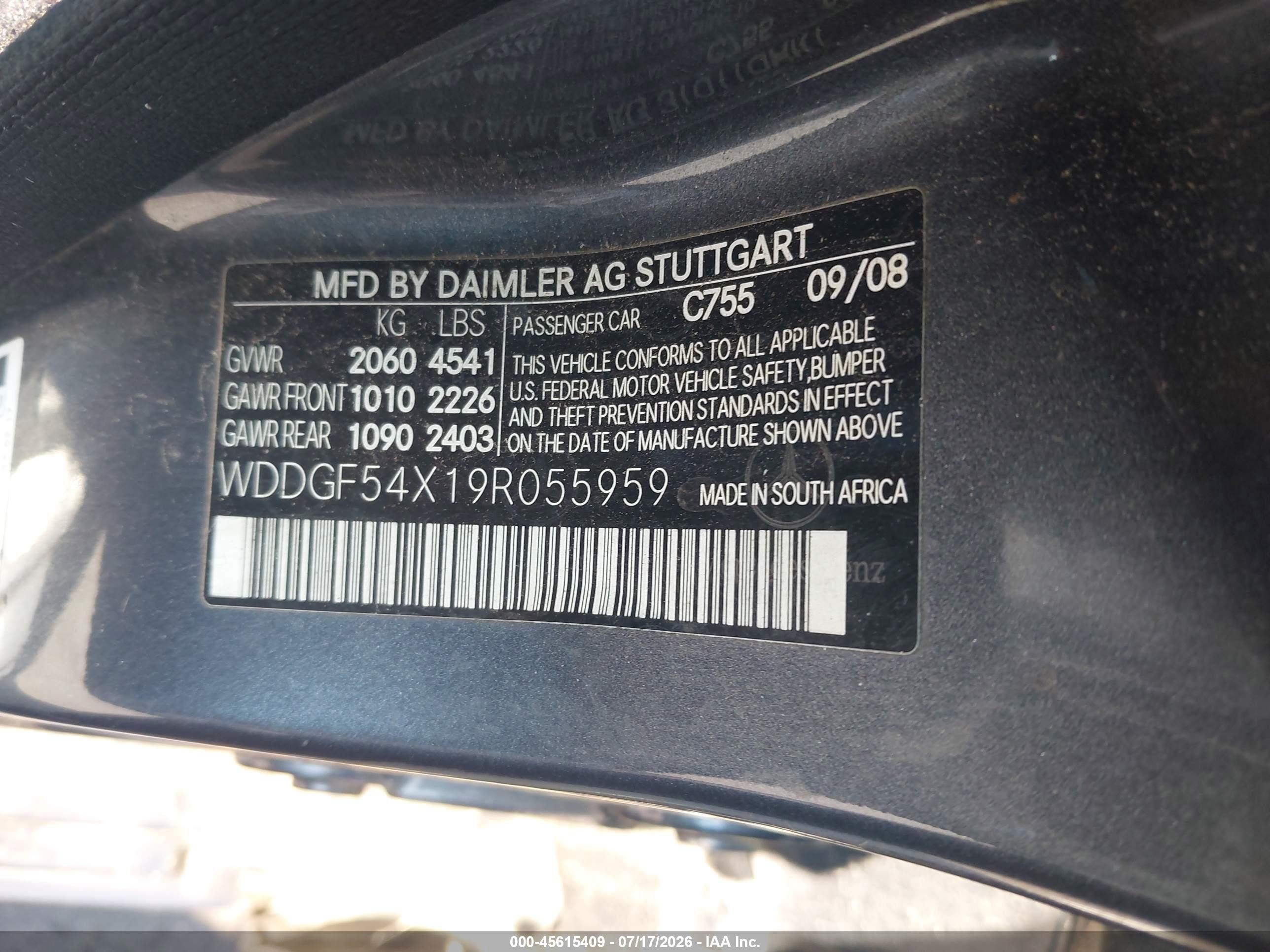 2009 Mercedes-benz C 300 Luxury/sport Black vin: WDDGF54X19R055959