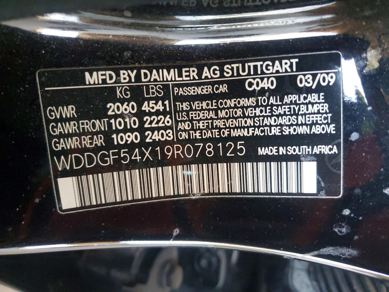 2009 Mercedes-benz C 300 Black vin: WDDGF54X19R078125