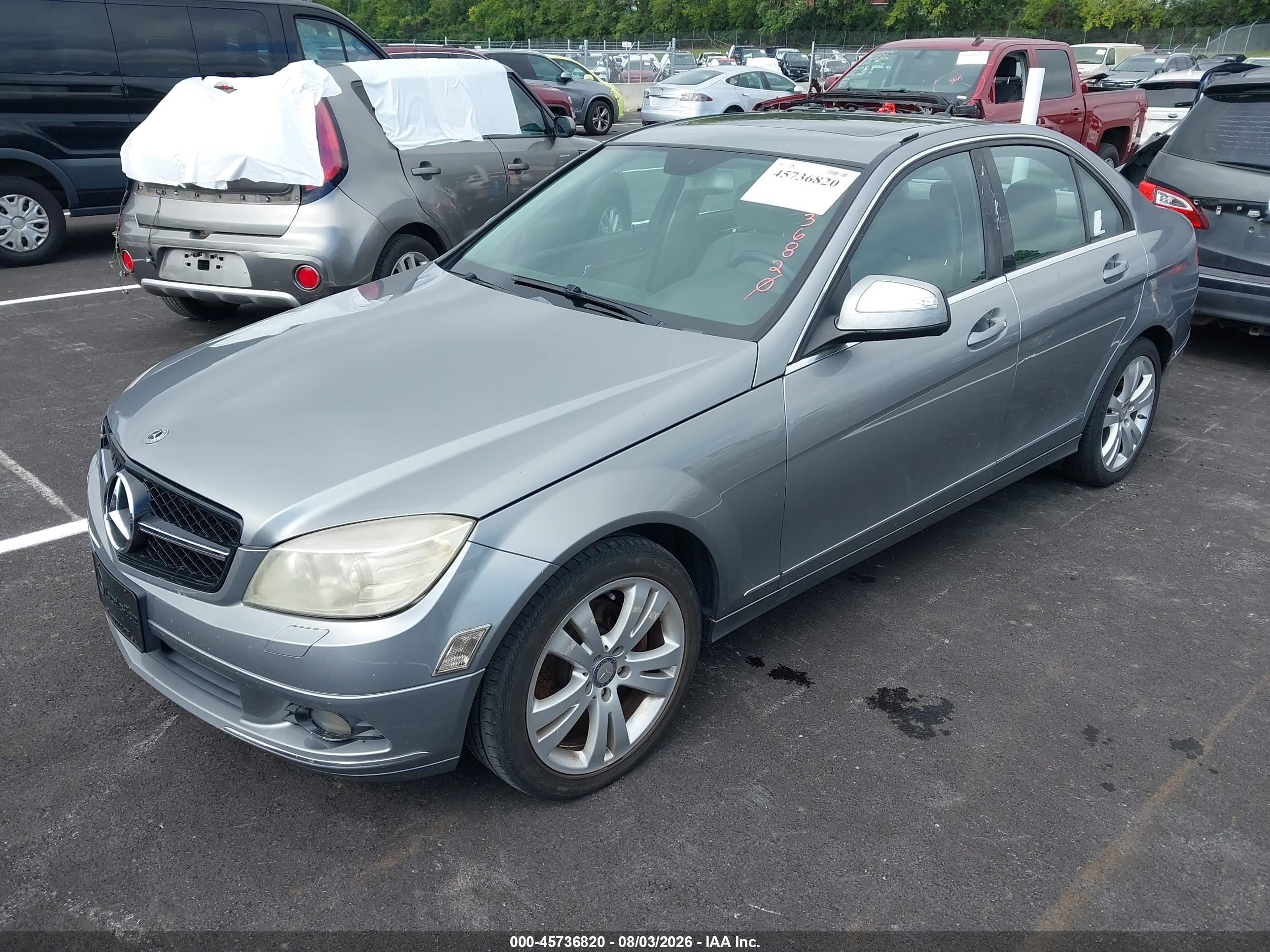 2008 Mercedes-benz C 300 Luxury/sport Silver vin: WDDGF54X28F072513