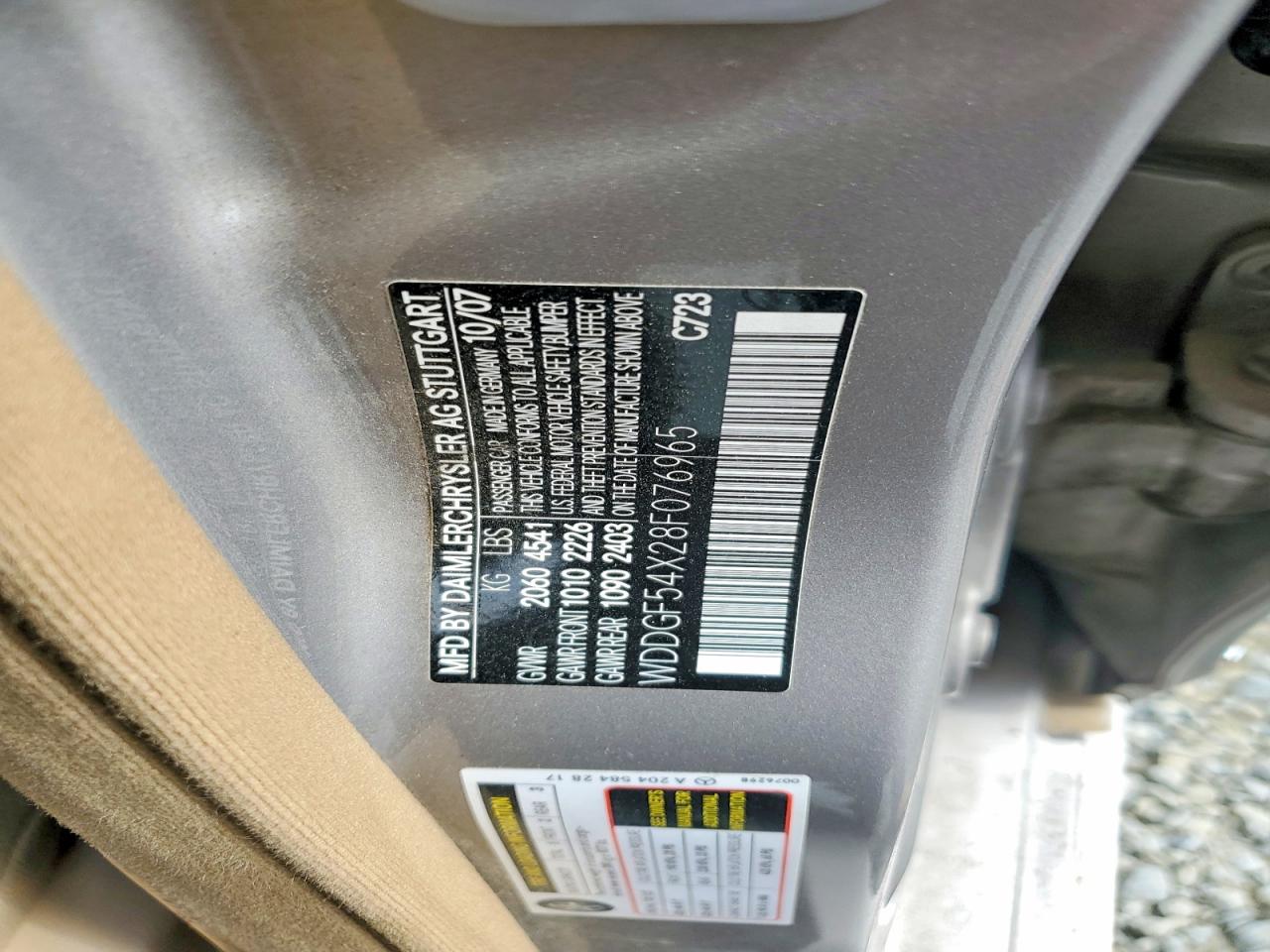2008 Mercedes-benz C 300 Серебряный vin: WDDGF54X28F076965
