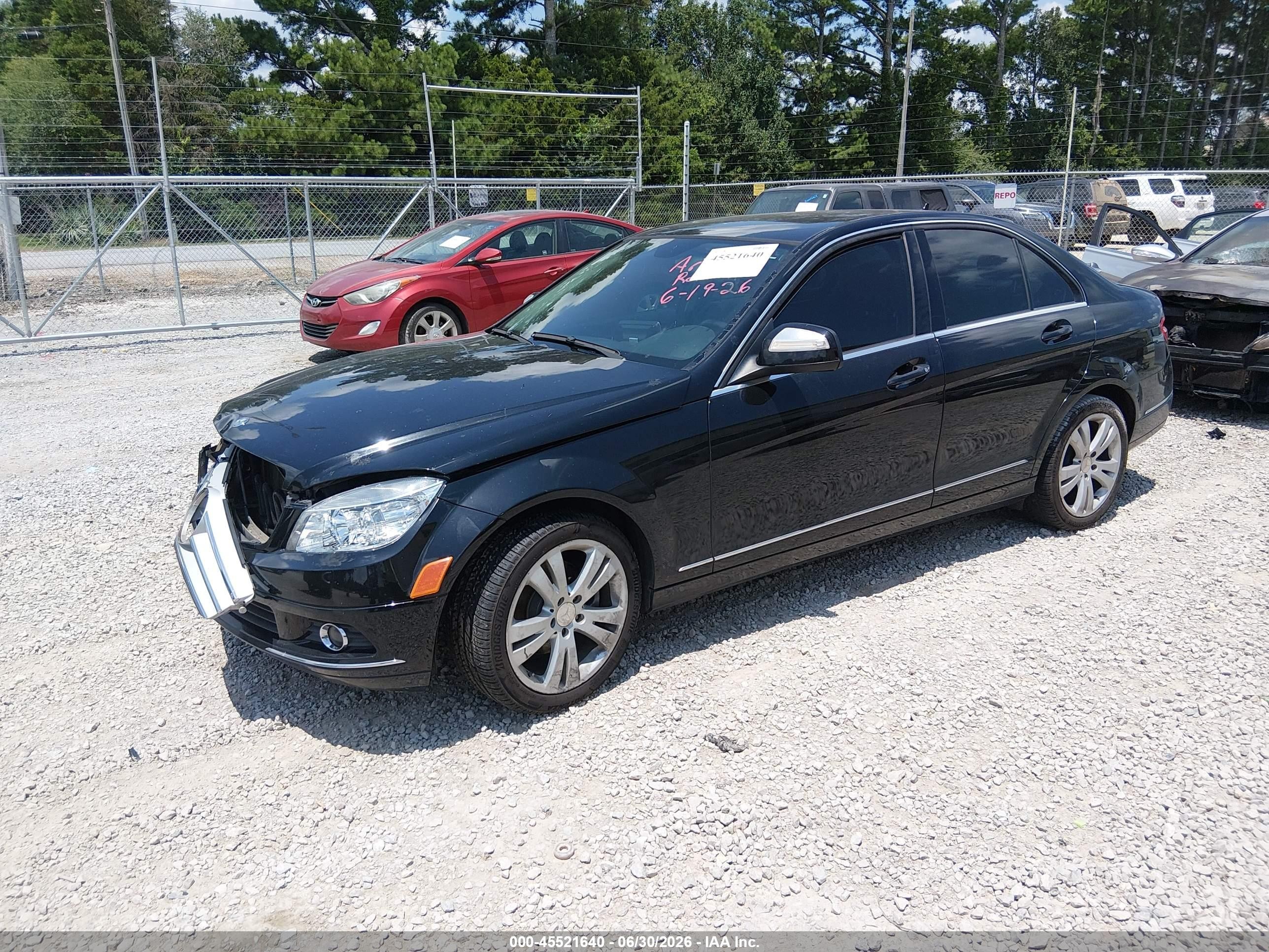 2008 Mercedes-benz C 300 Luxury/sport Black vin: WDDGF54X28F078554