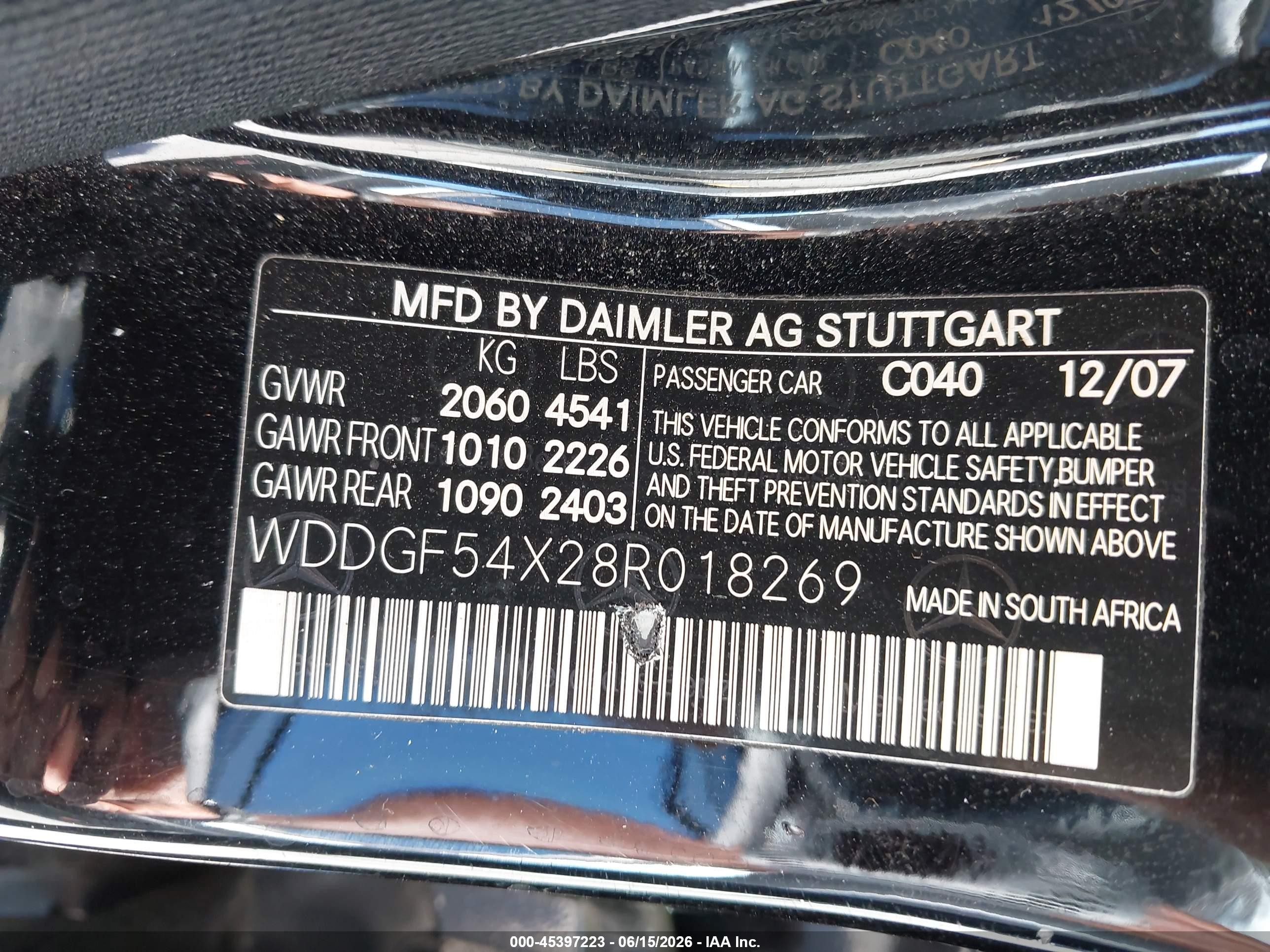 2008 Mercedes-benz C 300 Luxury/sport Black vin: WDDGF54X28R018269
