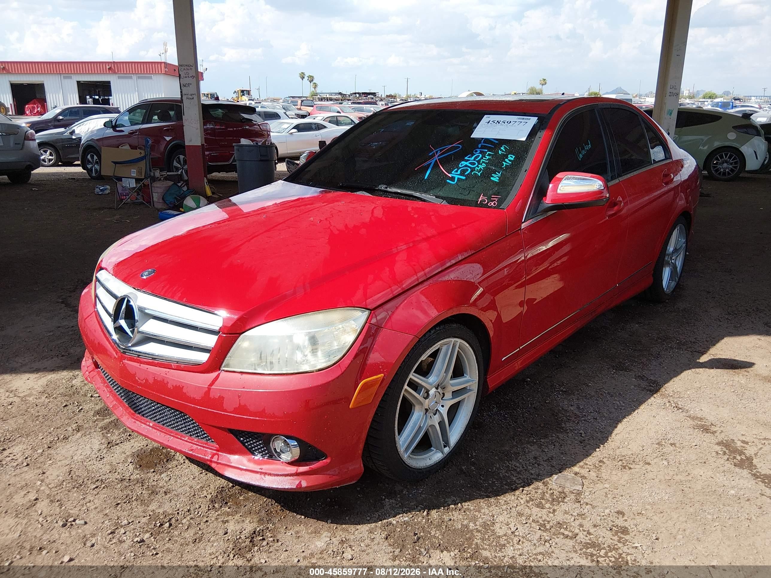 2009 Mercedes-benz C 300   Red vin: WDDGF54X29F236747