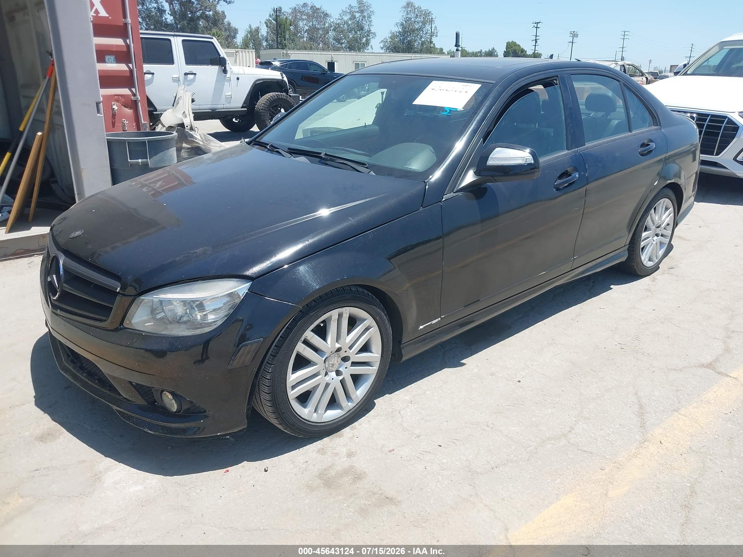 2009 Mercedes-benz C 300   Black vin: WDDGF54X29F332636