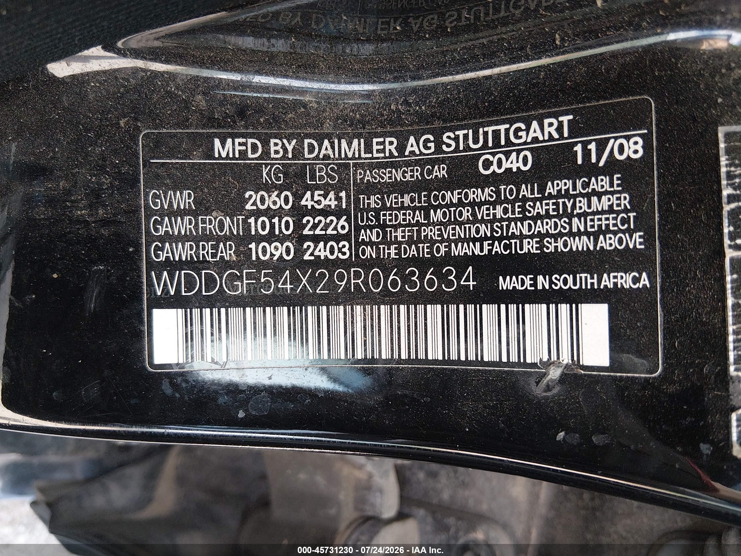 2009 Mercedes-benz C 300 Sport Black vin: WDDGF54X29R063634