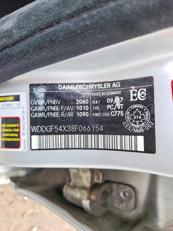 2008 Mercedes-benz C 300 Silver vin: WDDGF54X38F066154