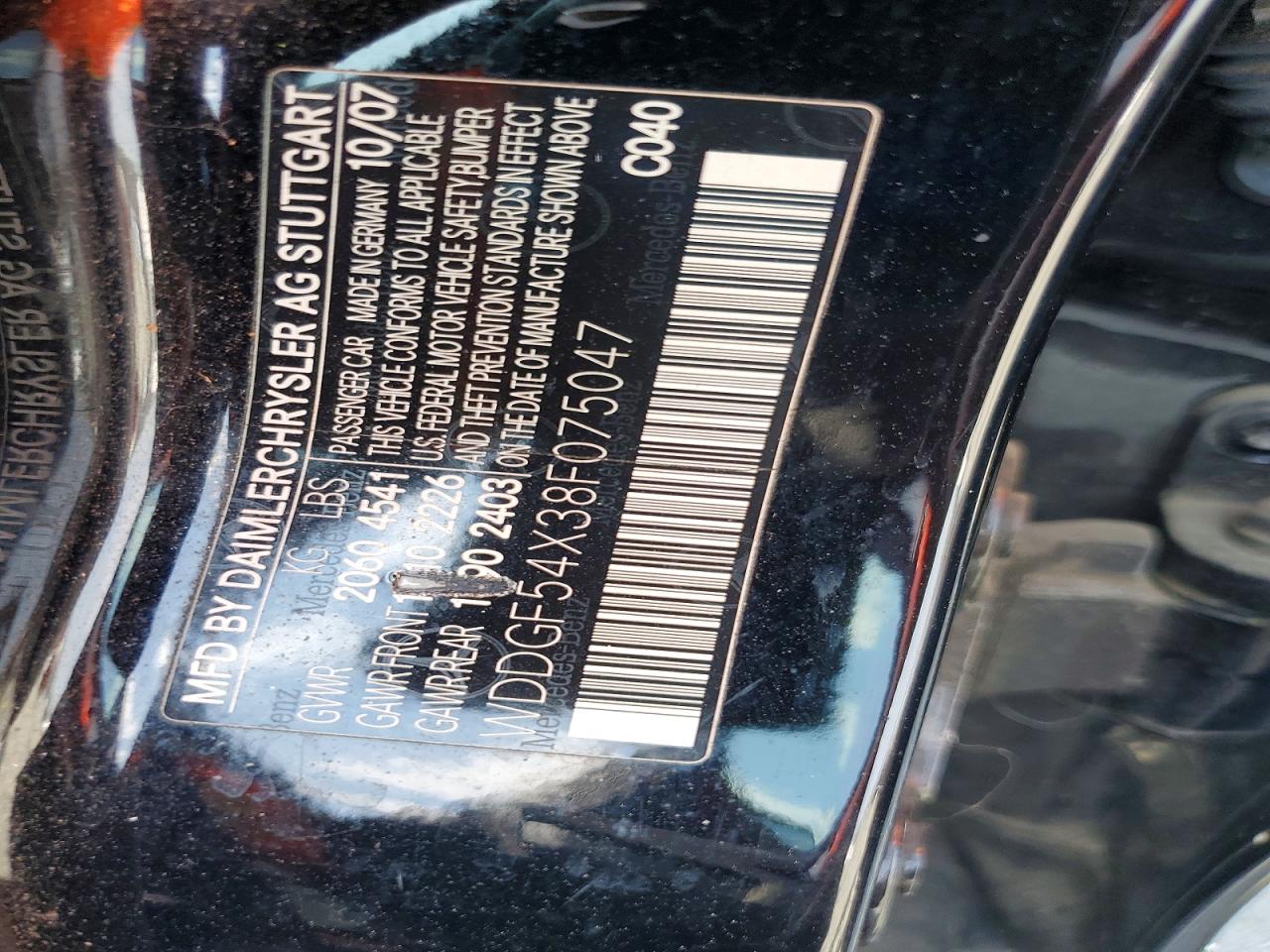 2008 Mercedes-benz C 300 Black vin: WDDGF54X38F075047