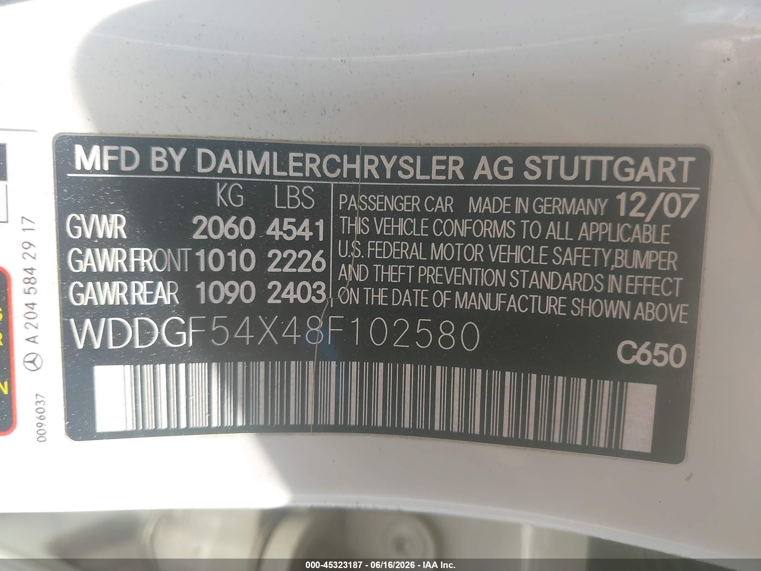 2008 Mercedes-benz C 300 Luxury/sport White vin: WDDGF54X48F102580