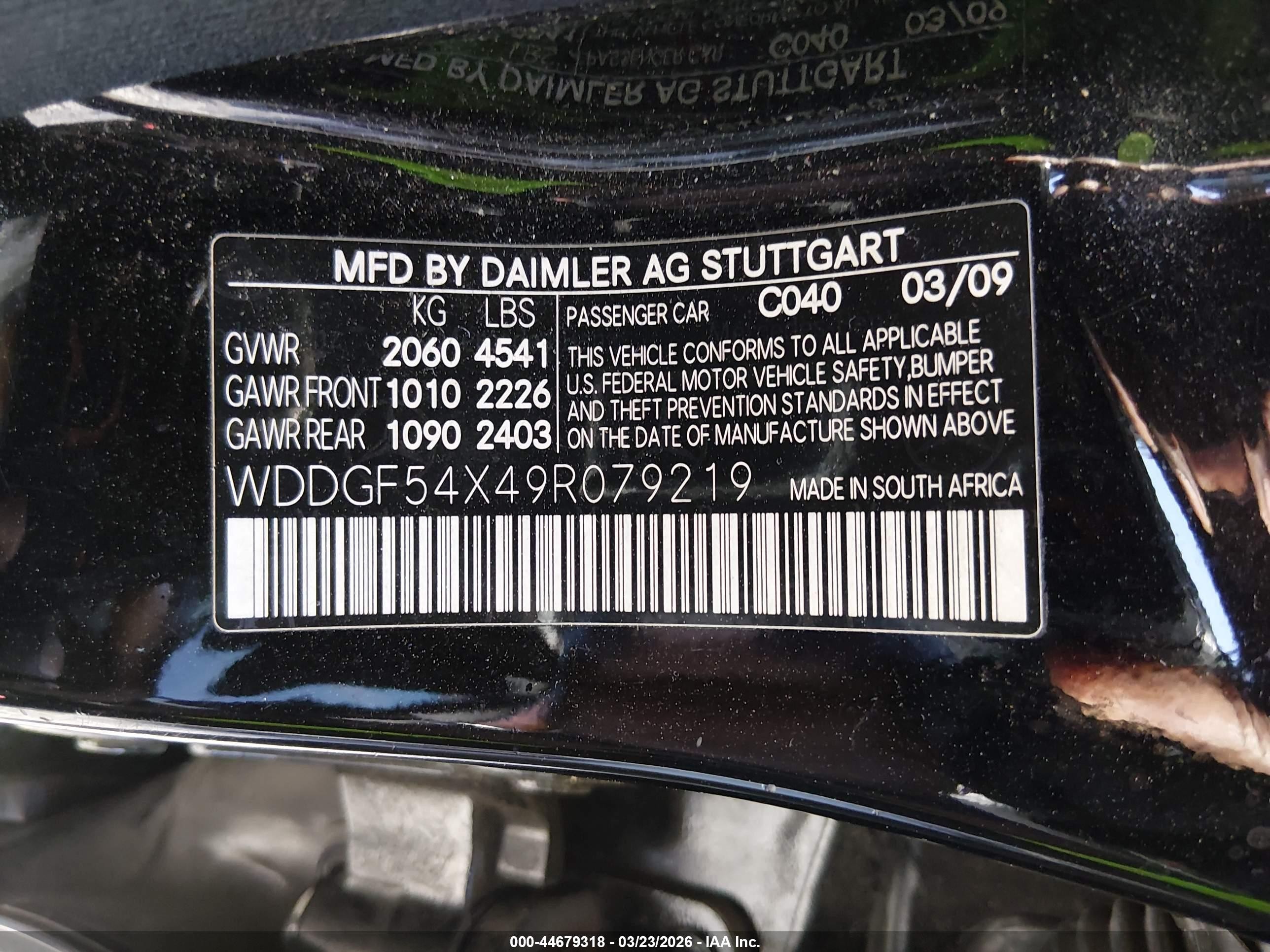 2009 Mercedes-benz C 300 Luxury Black vin: WDDGF54X49R079219