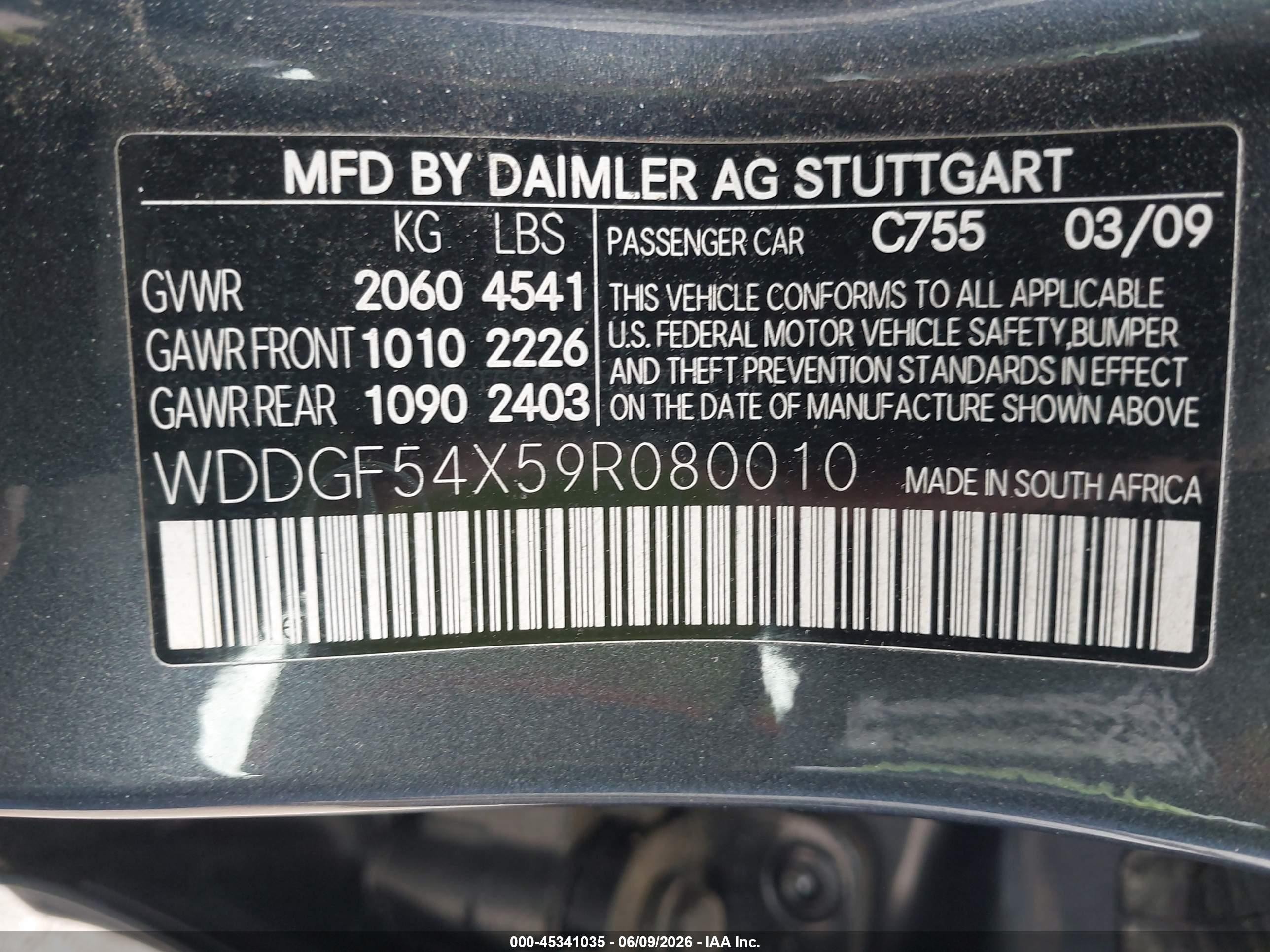 2009 Mercedes-benz C 300 Luxury/sport Gray vin: WDDGF54X59R080010