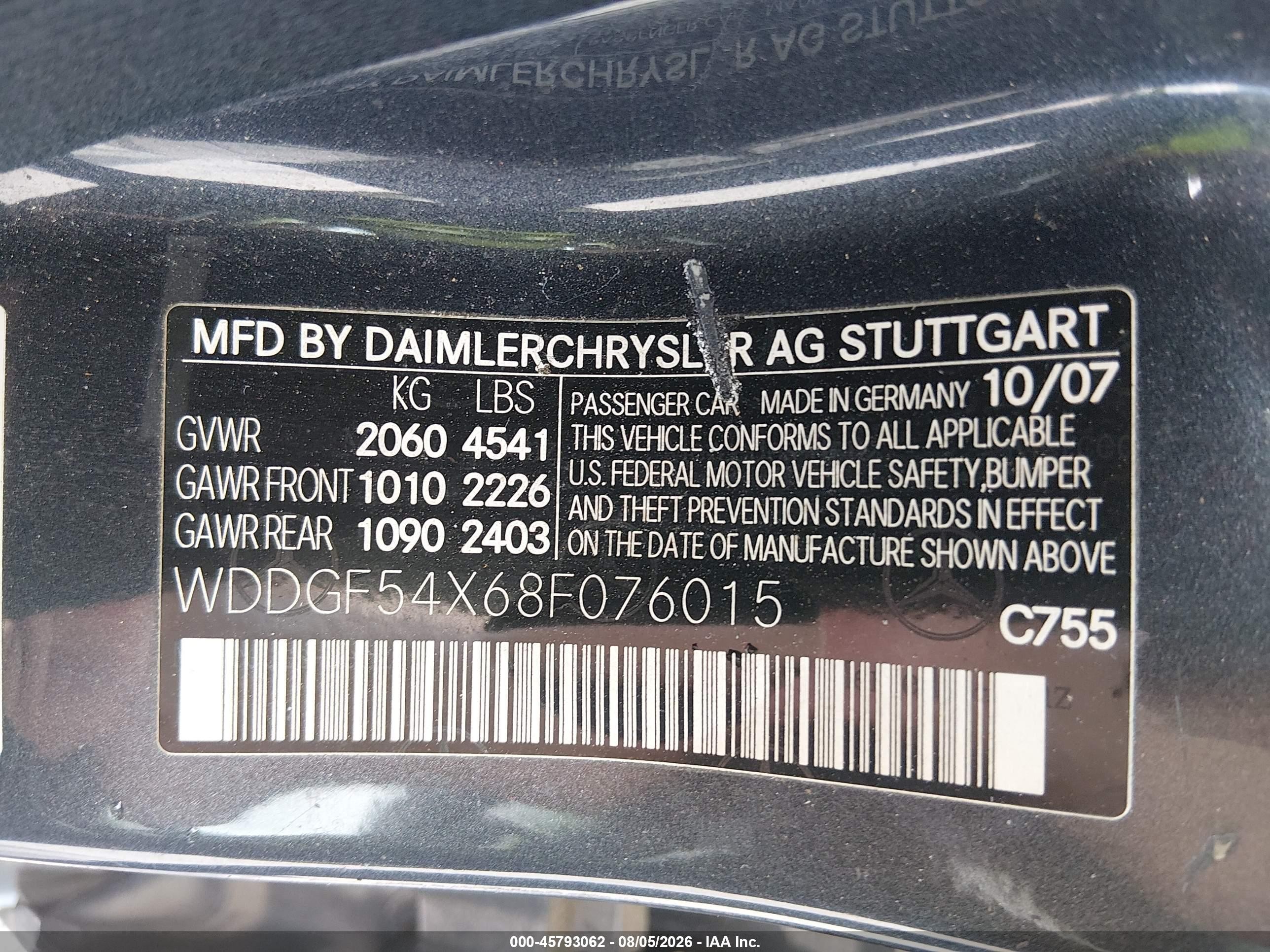 2008 Mercedes-benz C 300 Luxury/sport Blue vin: WDDGF54X68F076015