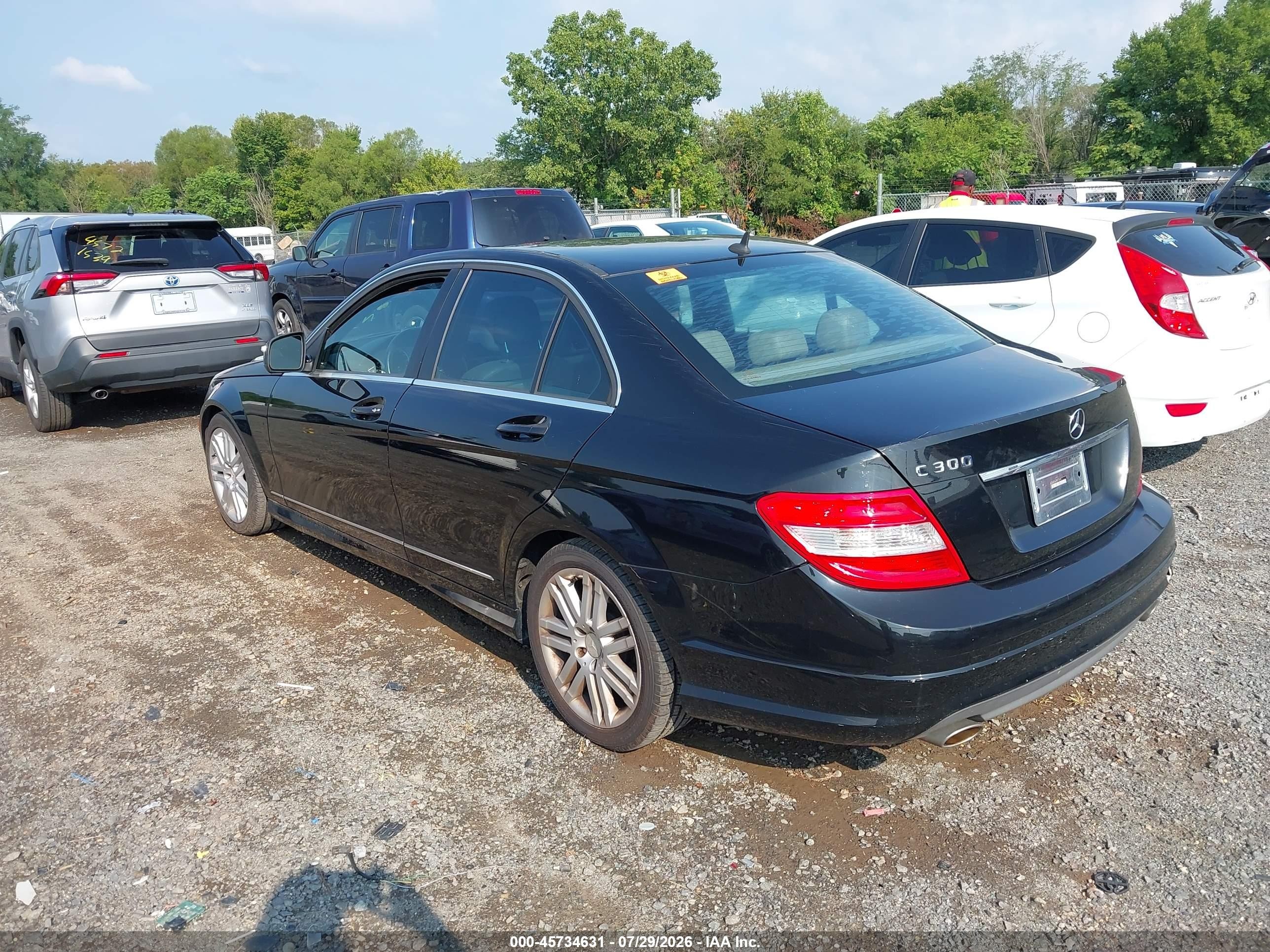 2008 Mercedes-benz C 300 Luxury/sport Black vin: WDDGF54X78F113119