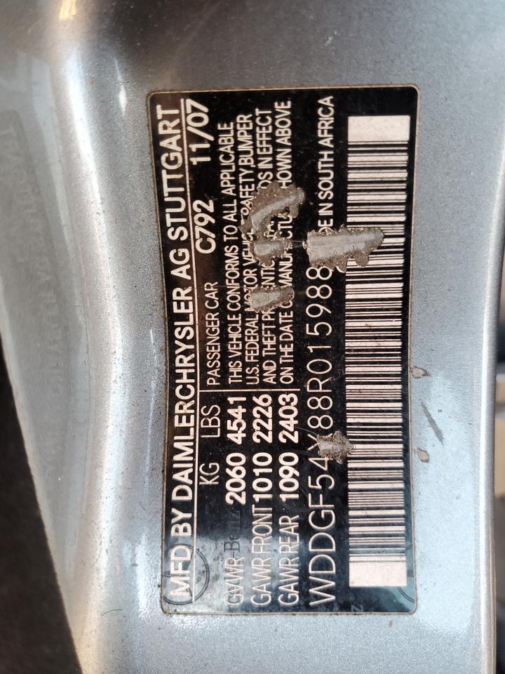 2008 Mercedes-benz C 300 Серебряный vin: WDDGF54X88R015988