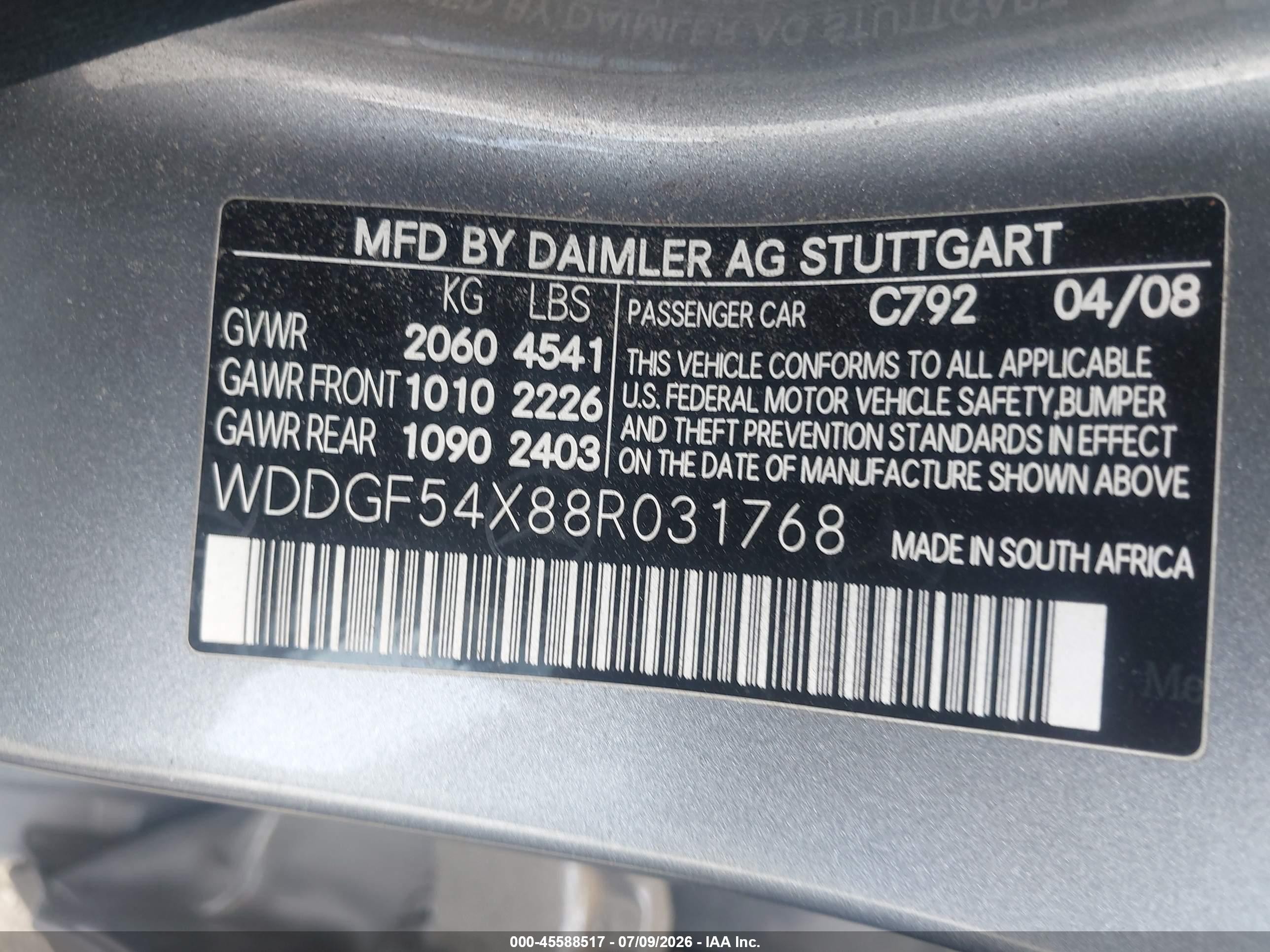 2008 Mercedes-benz C 300 Luxury/sport Gray vin: WDDGF54X88R031768