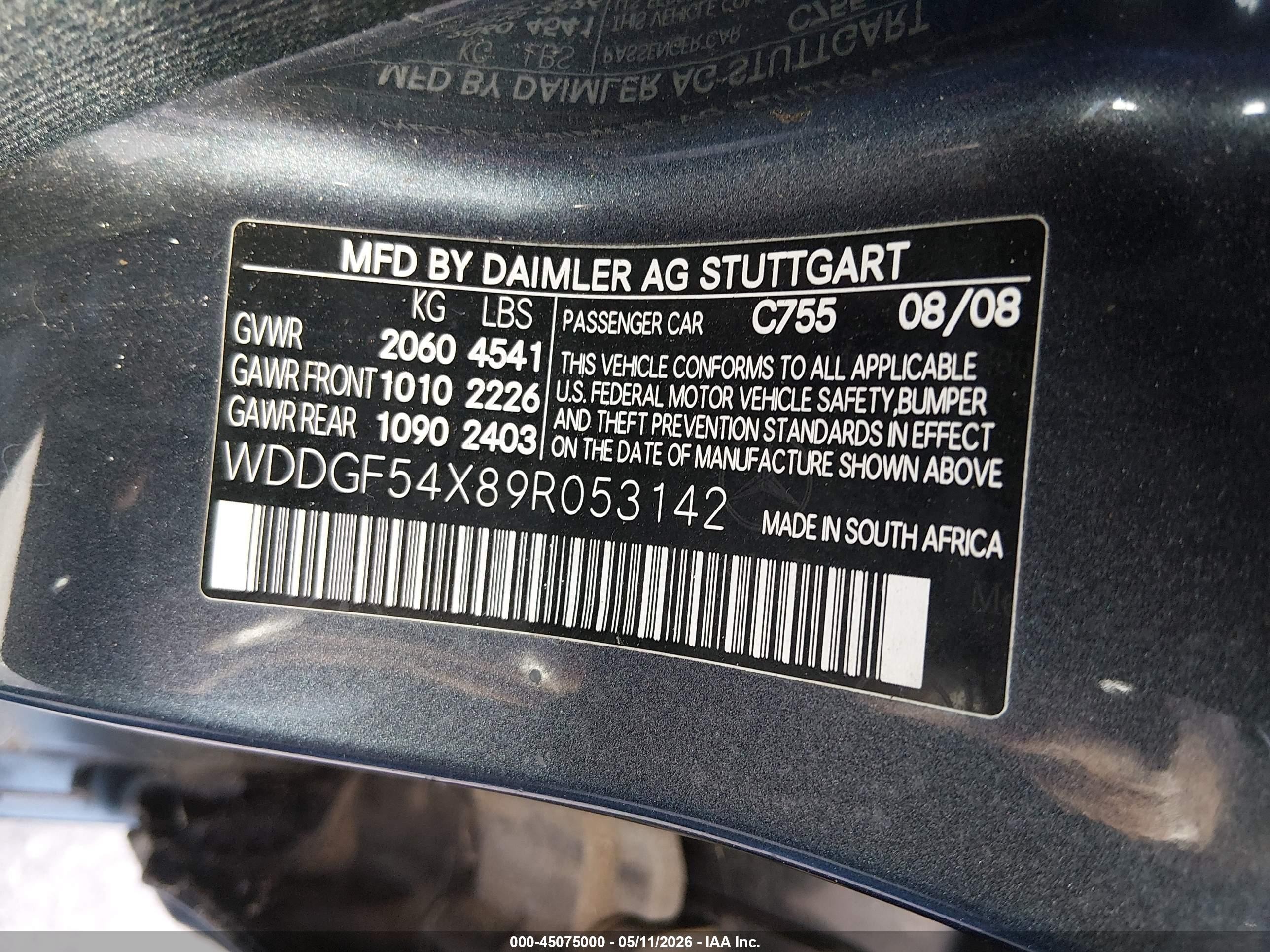 2009 Mercedes-benz C 300 Luxury/sport Blue vin: WDDGF54X89R053142