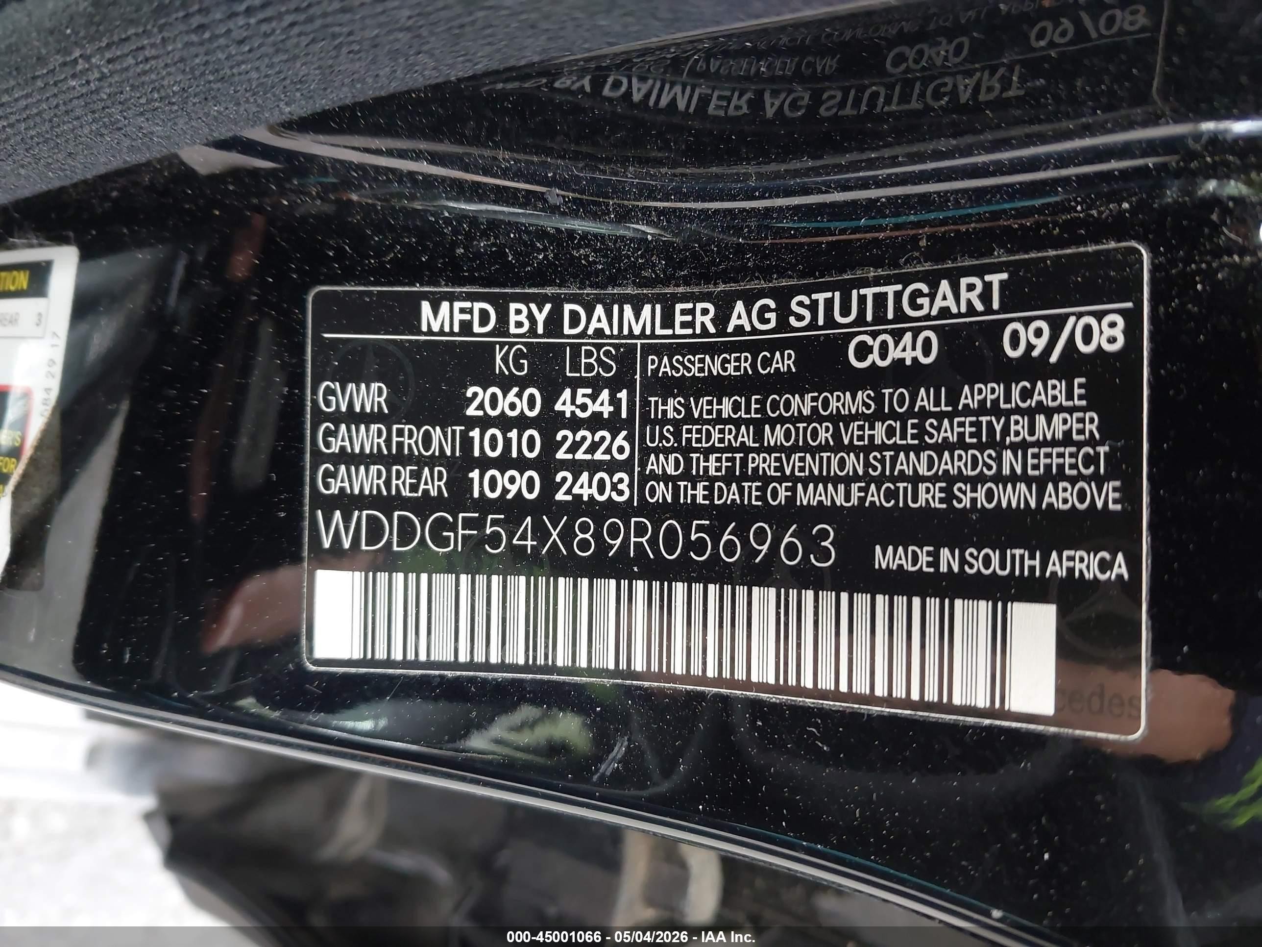 2009 Mercedes-benz C 300 Luxury/sport Black vin: WDDGF54X89R056963