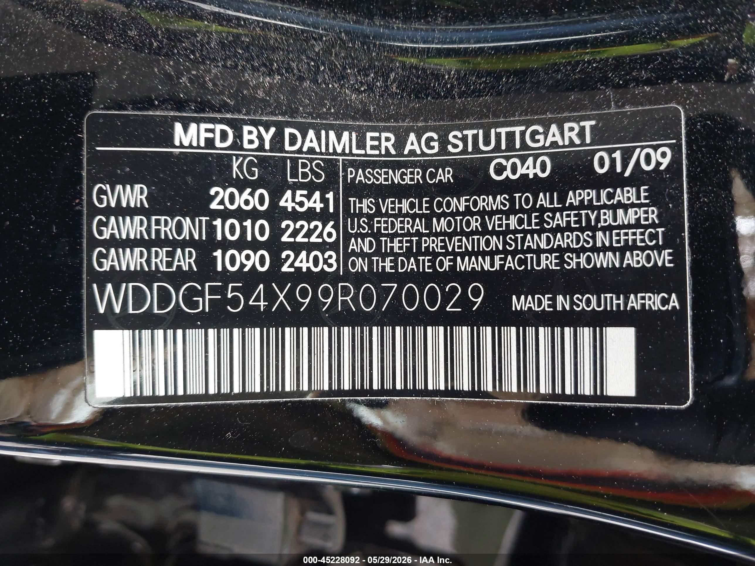 2009 Mercedes-benz C 300 Luxury/sport Черный vin: WDDGF54X99R070029
