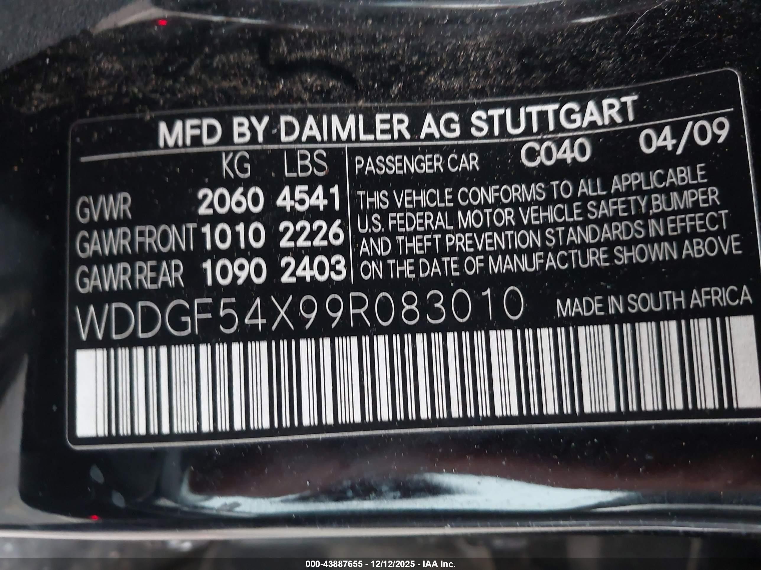 2009 Mercedes-benz C 300 Luxury/sport Black vin: WDDGF54X99R083010