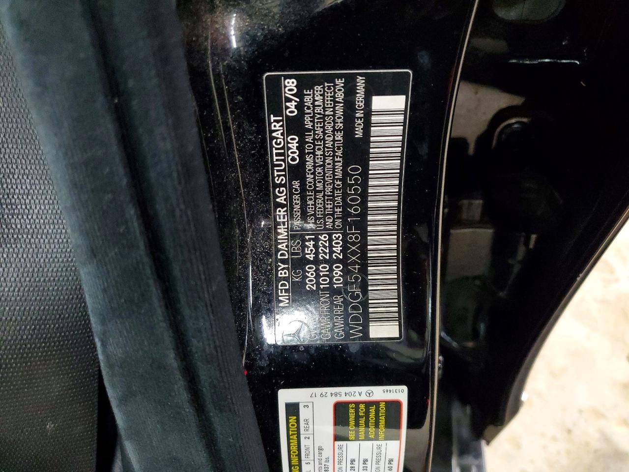 2008 Mercedes-benz C 300 Black vin: WDDGF54XX8F160550