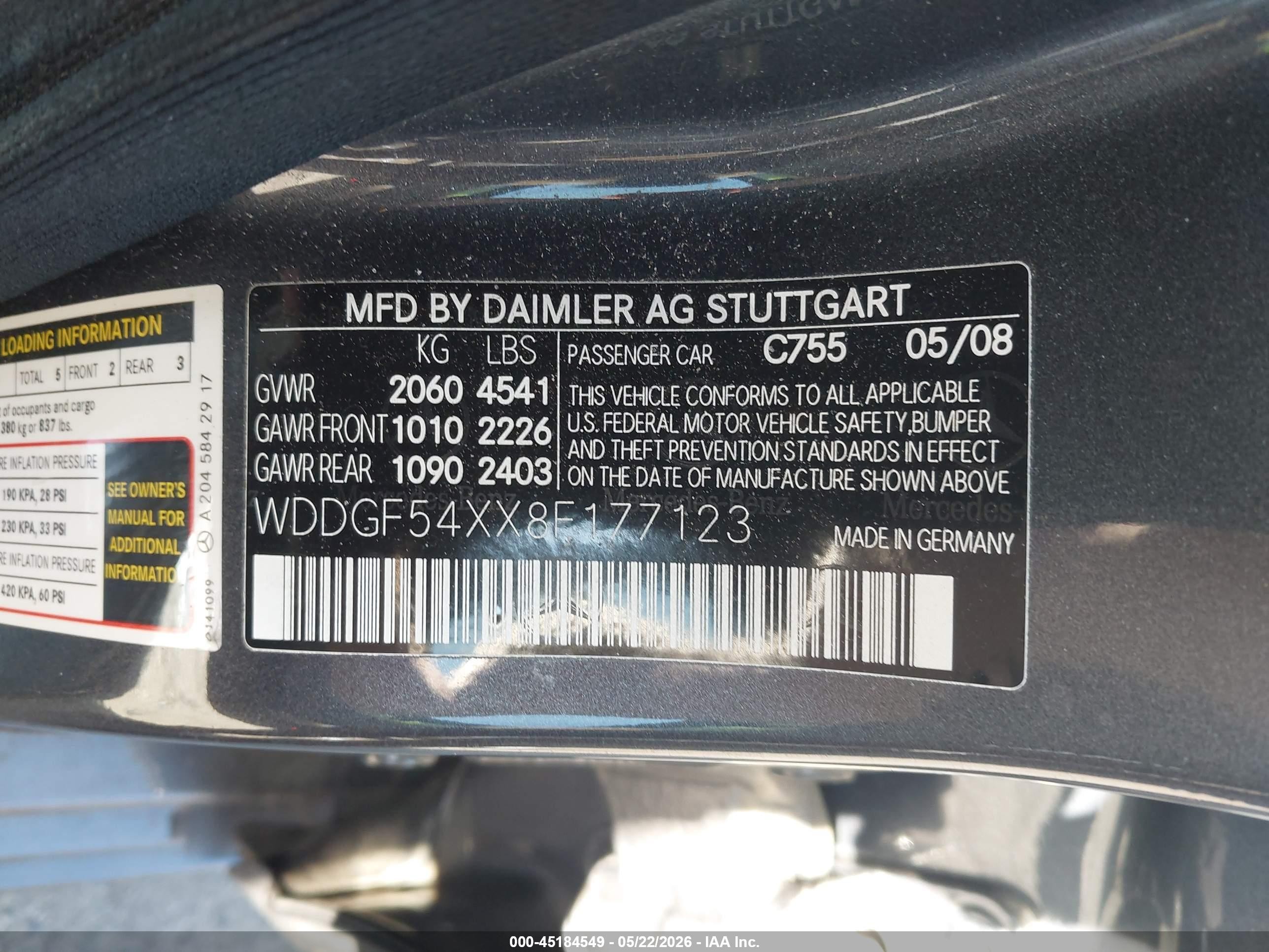 2008 Mercedes-benz C 300 Sport Черный vin: WDDGF54XX8F177123
