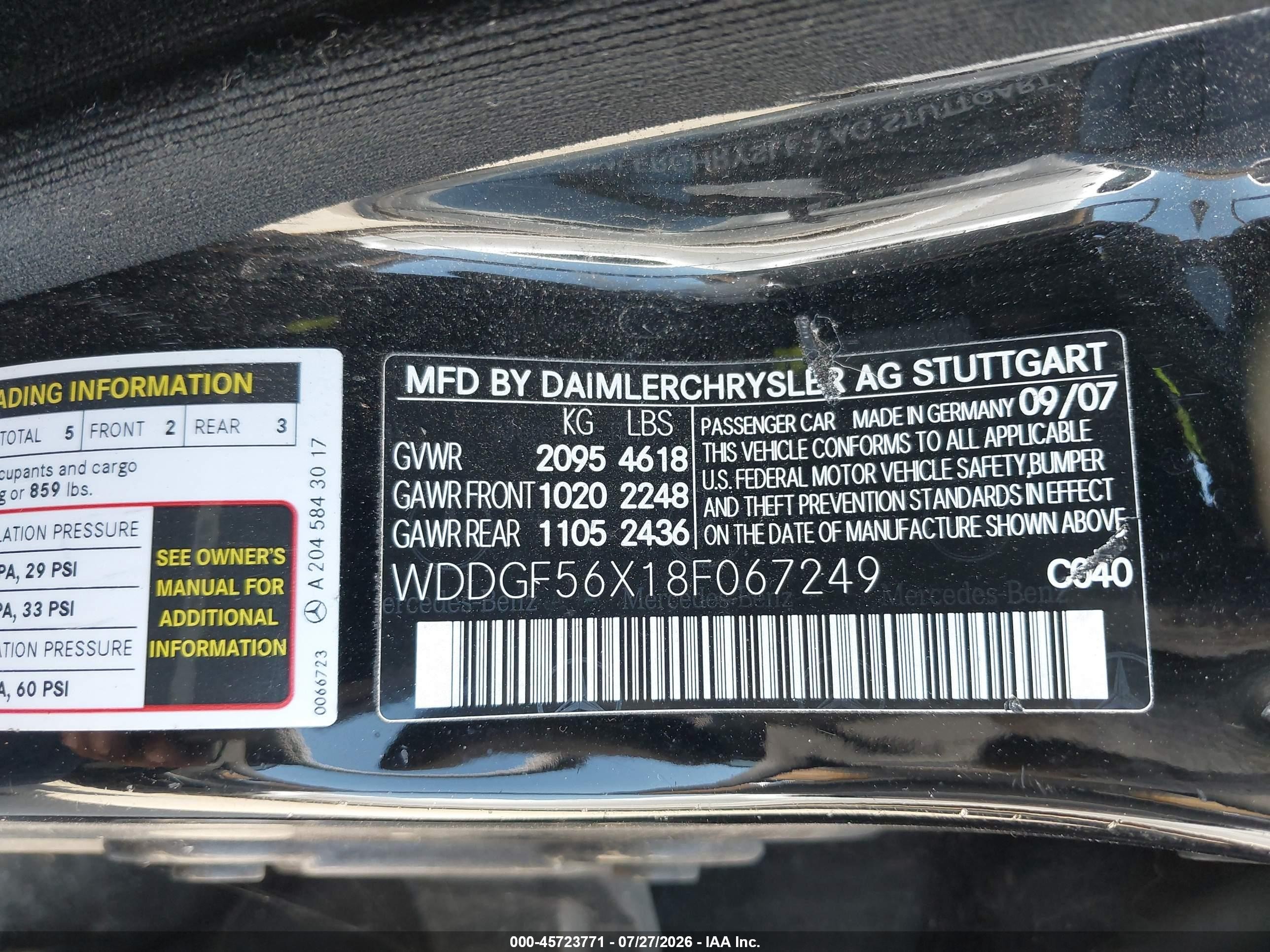 2008 Mercedes-benz C 350 Sport Black vin: WDDGF56X18F067249