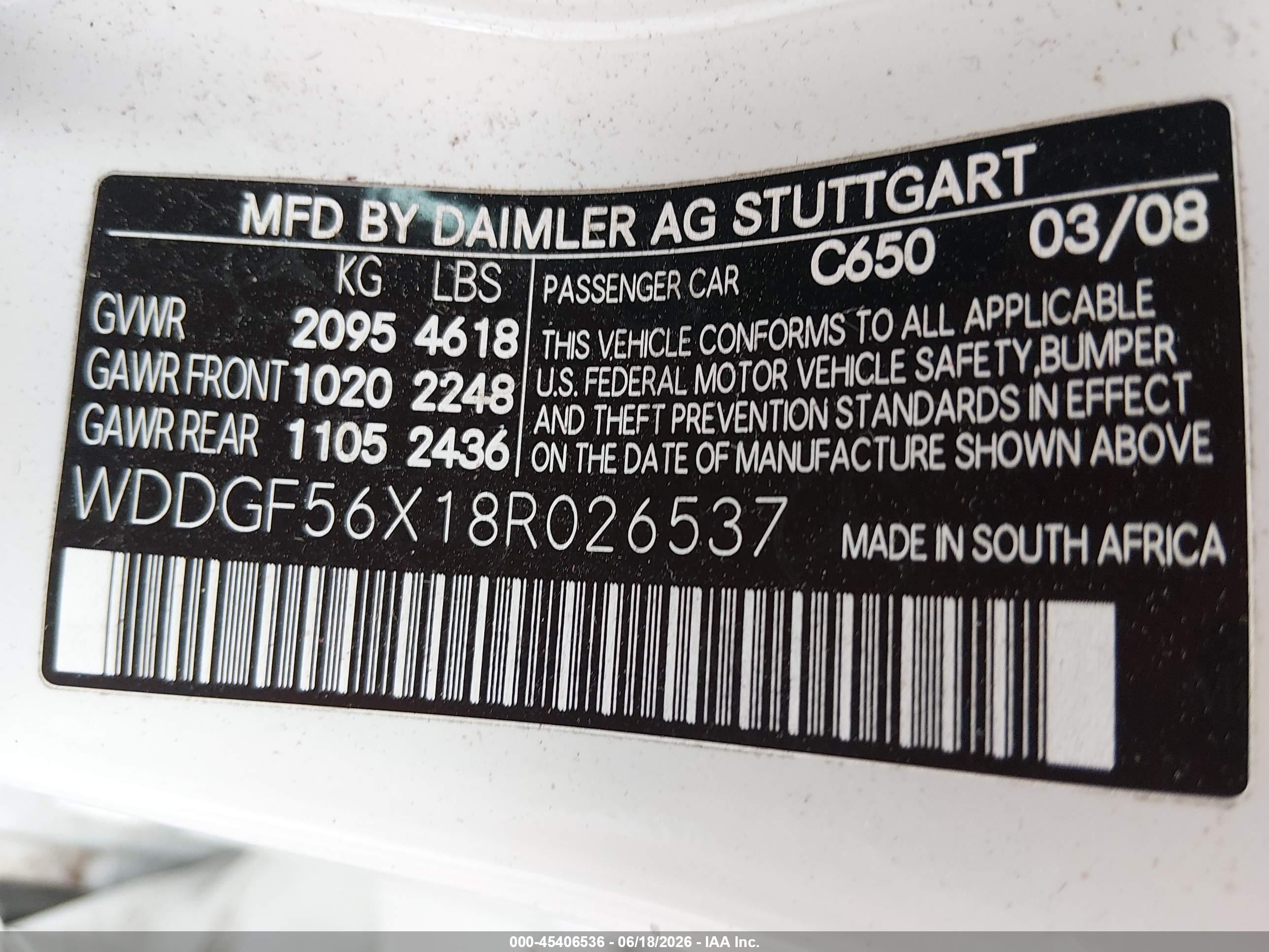 2008 Mercedes-benz C 350 Sport White vin: WDDGF56X18R026537