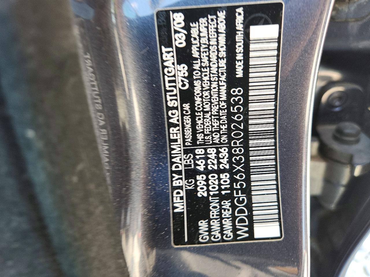 2008 Mercedes-benz C 350 Gray vin: WDDGF56X38R026538