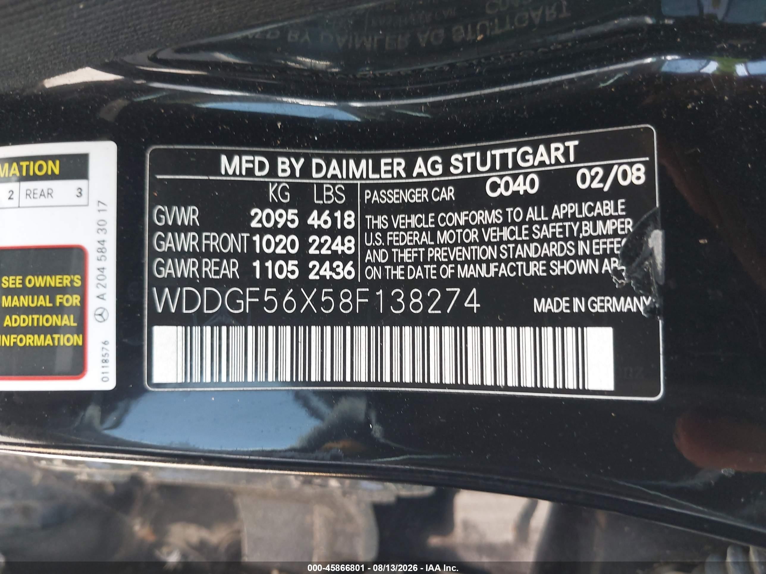 2008 Mercedes-benz C 350 Sport Dark Blue vin: WDDGF56X58F138274