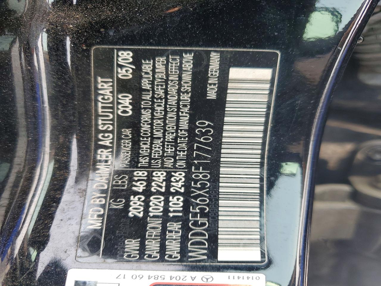 2008 Mercedes-benz C 350 Black vin: WDDGF56X58F177639
