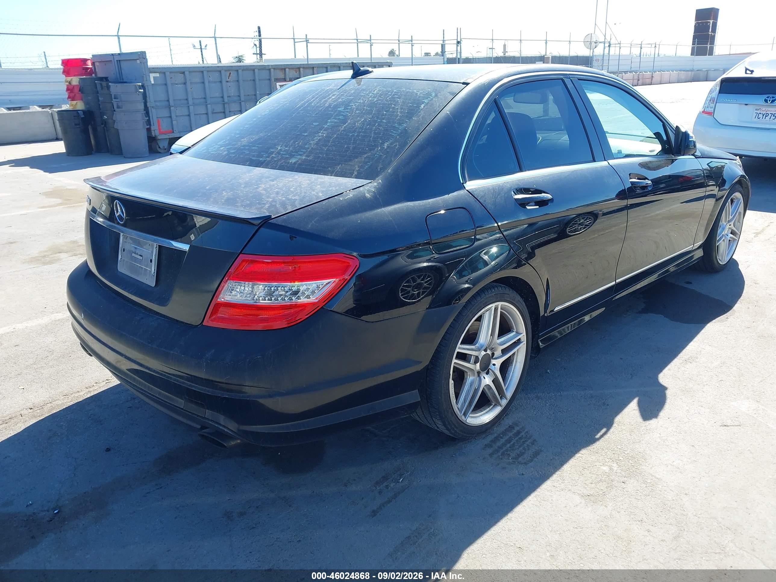2009 Mercedes-benz C 350 Sport Black vin: WDDGF56X69R064220