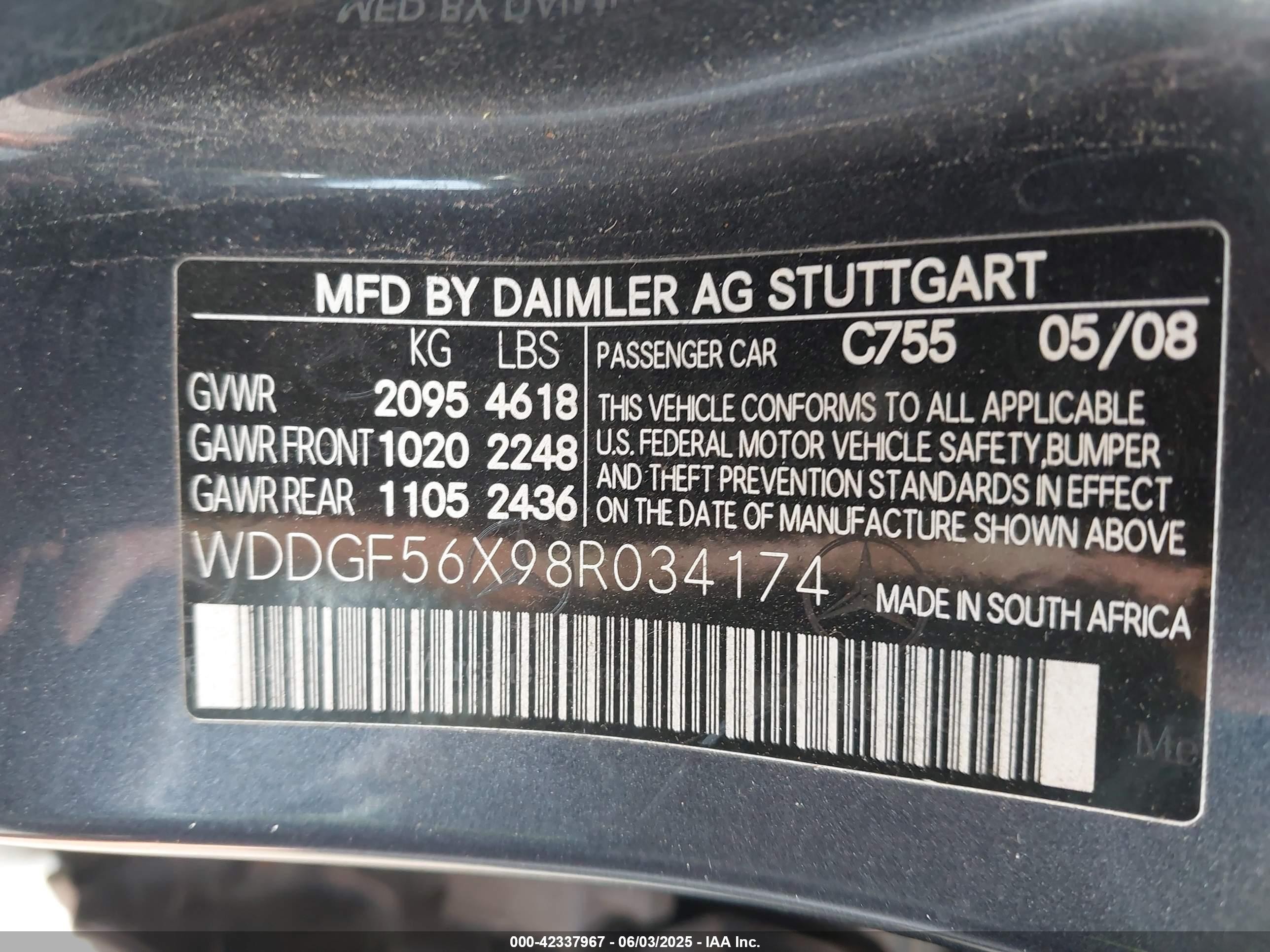 2008 Mercedes-benz C 350 Sport Gray vin: WDDGF56X98R034174