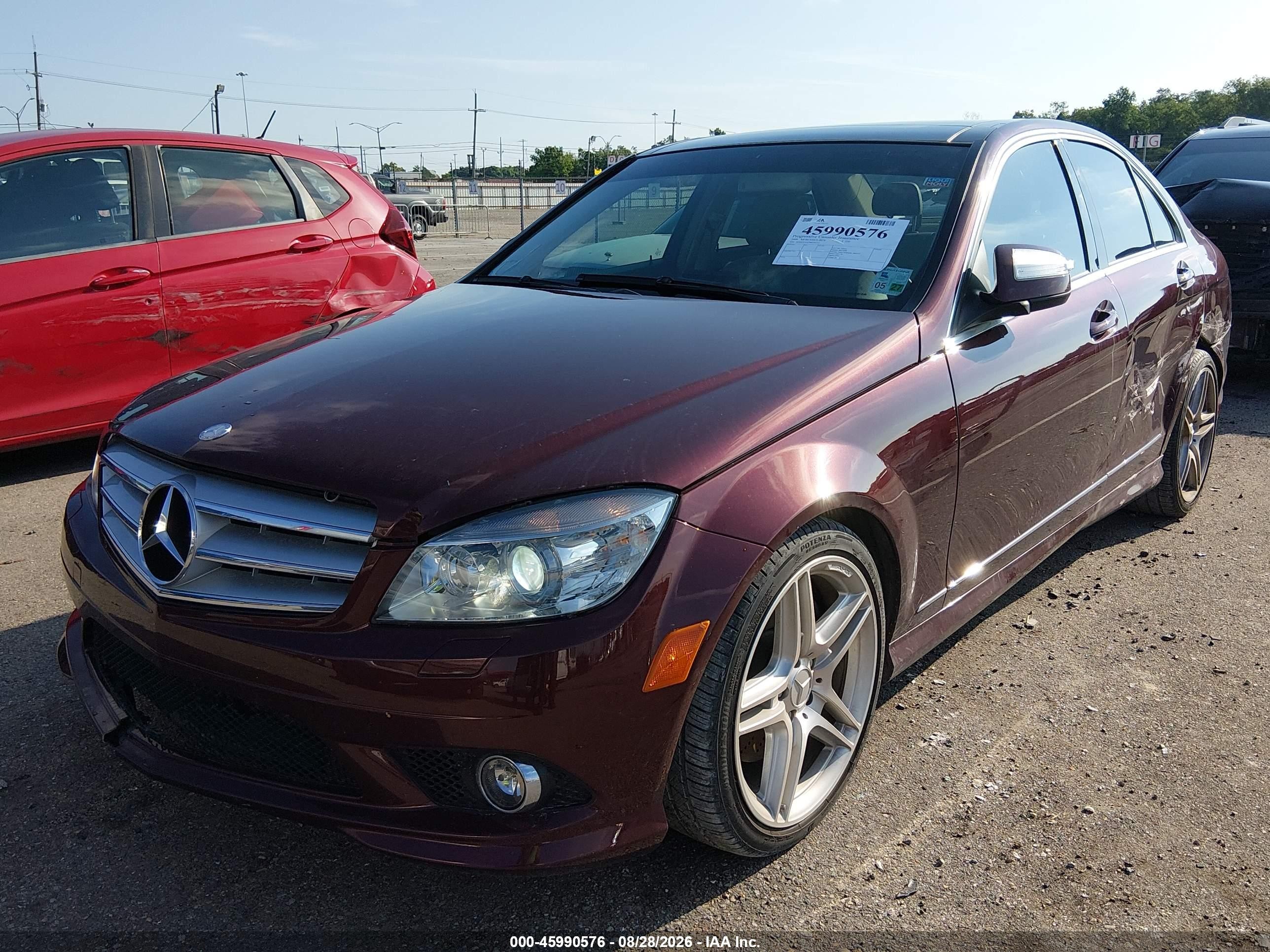 2009 Mercedes-benz C 350 Sport Red vin: WDDGF56X99R056712
