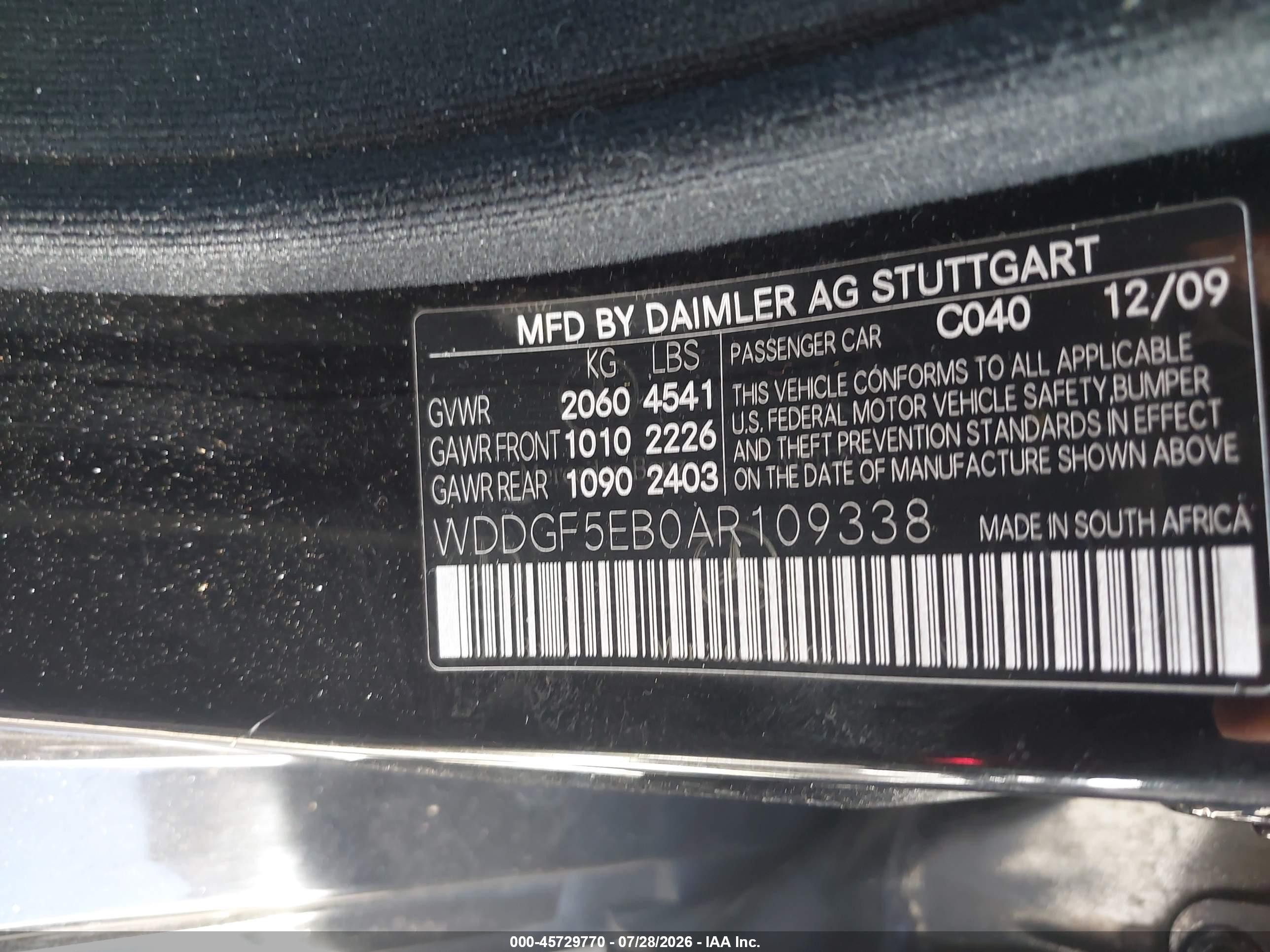 2010 Mercedes-benz C 300 Luxury/sport Black vin: WDDGF5EB0AR109338