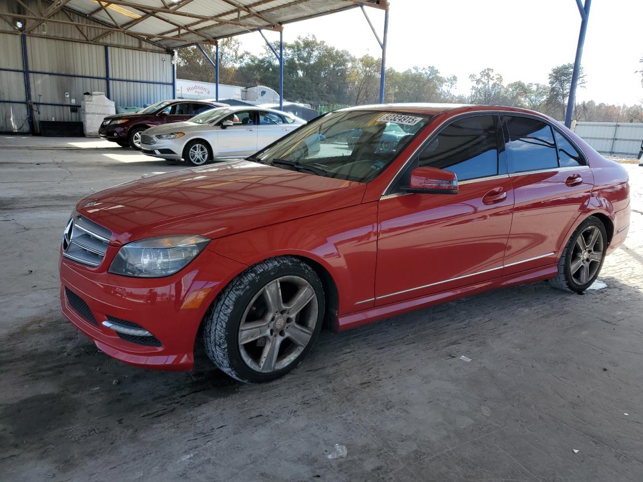 2011 Mercedes-benz C 300 Red vin: WDDGF5EB0BA521730
