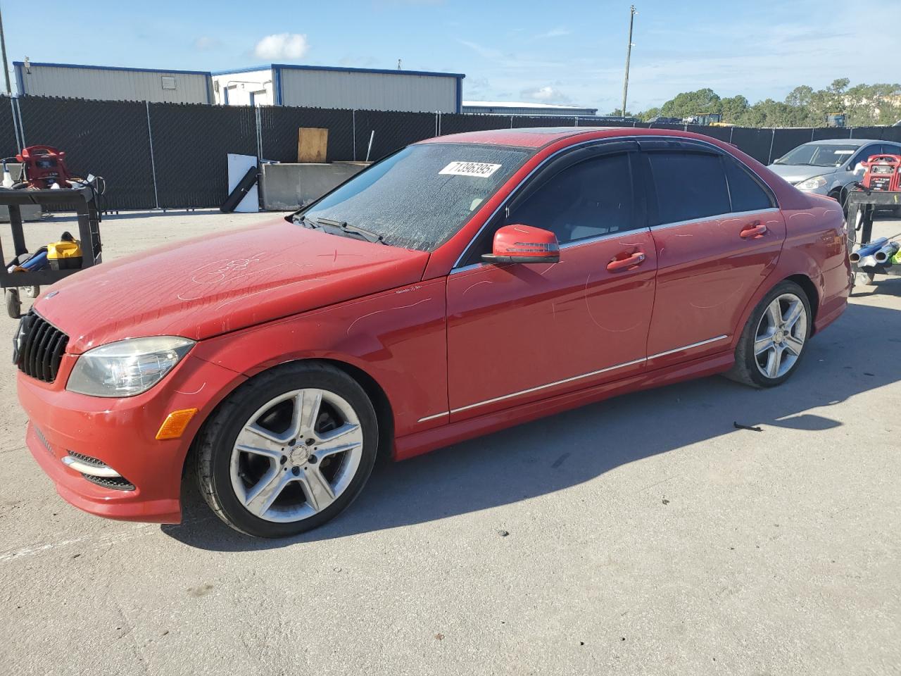 2011 Mercedes-benz C 300 Red vin: WDDGF5EB0BA523252