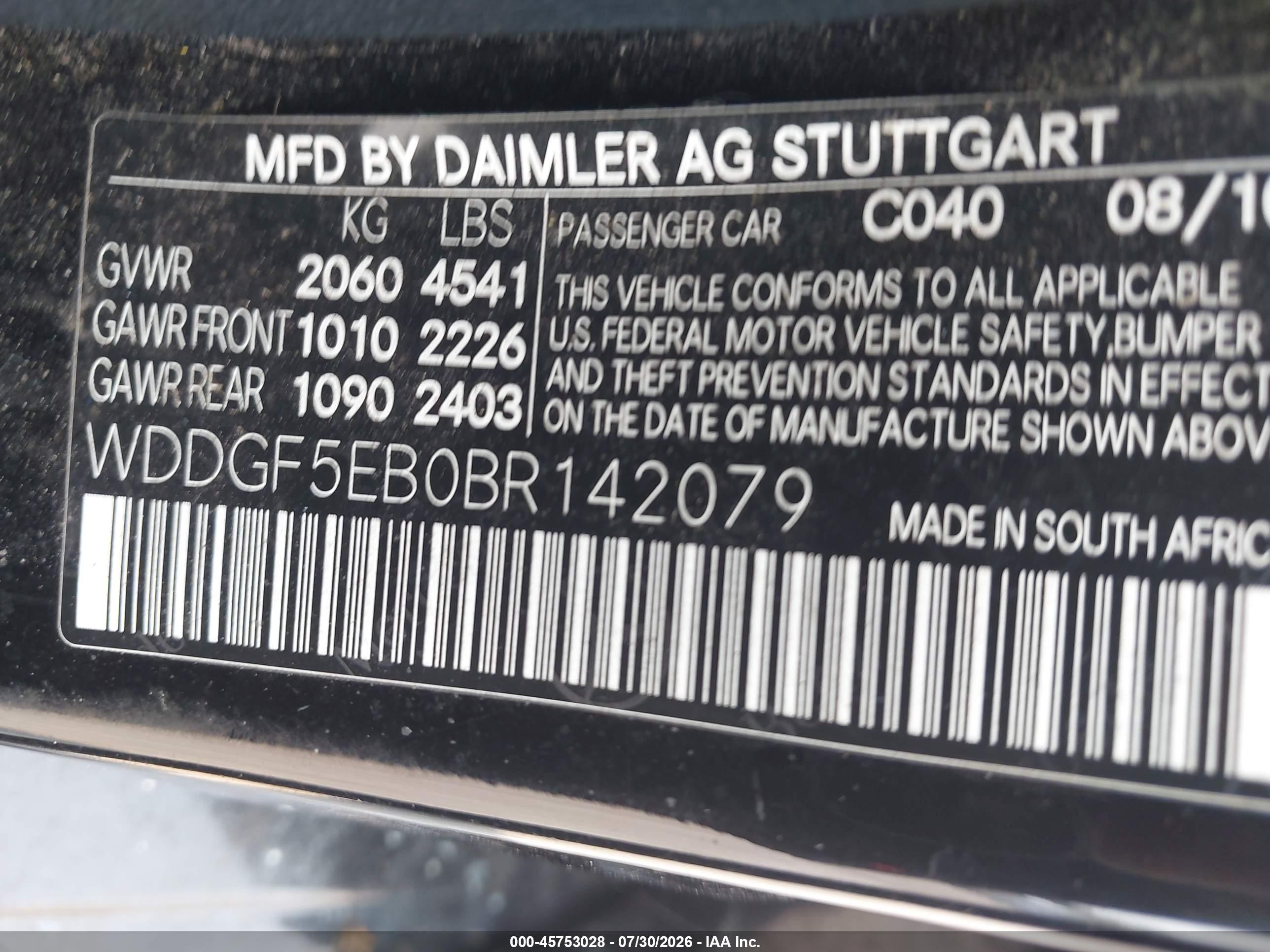 2011 Mercedes-benz C 300 Sport Black vin: WDDGF5EB0BR142079
