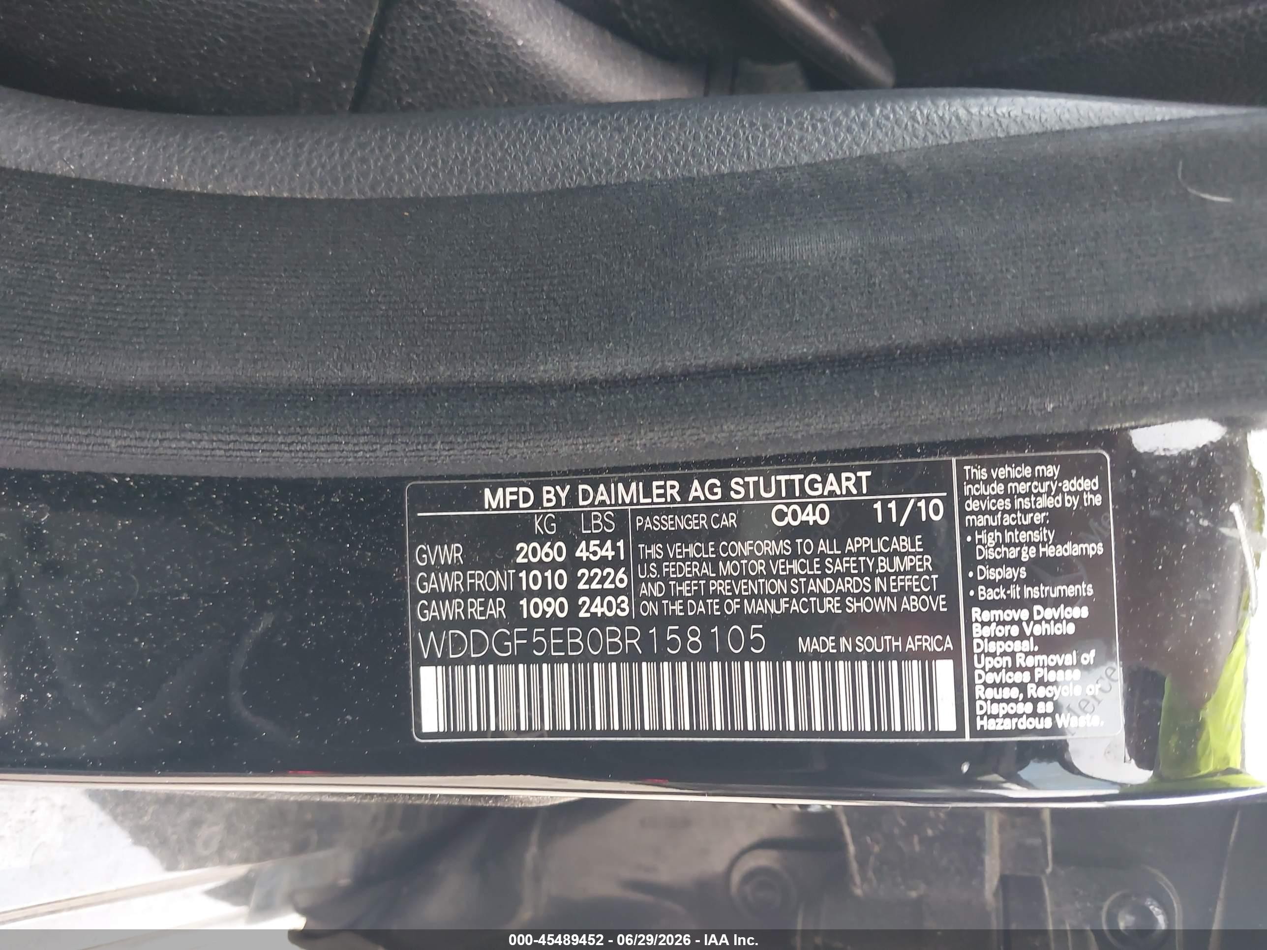 2011 Mercedes-benz C 300 Sport Black vin: WDDGF5EB0BR158105
