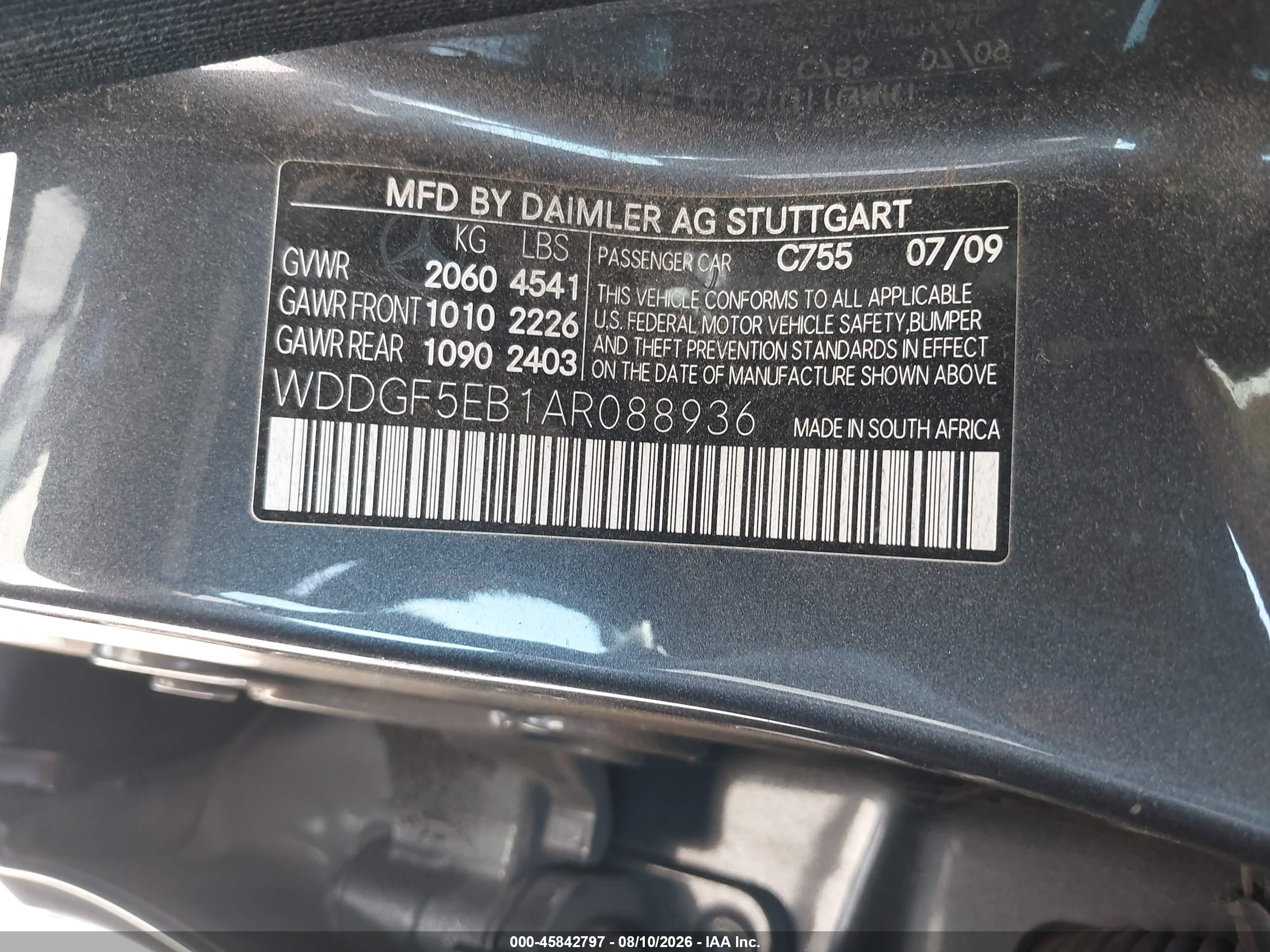2010 Mercedes-benz C 300 Luxury/sport Gray vin: WDDGF5EB1AR088936
