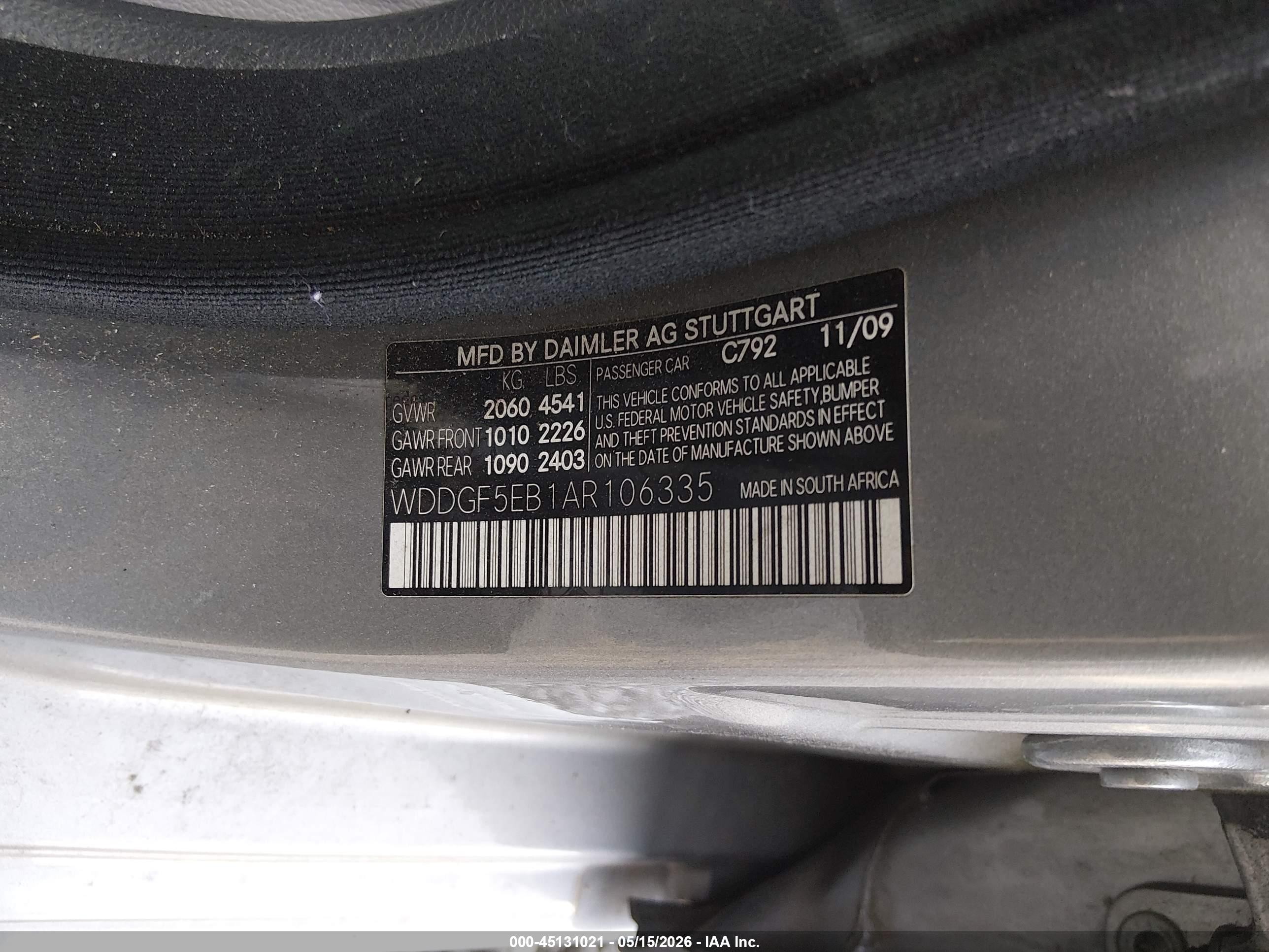 2010 Mercedes-benz C 300 Sport Silver vin: WDDGF5EB1AR106335