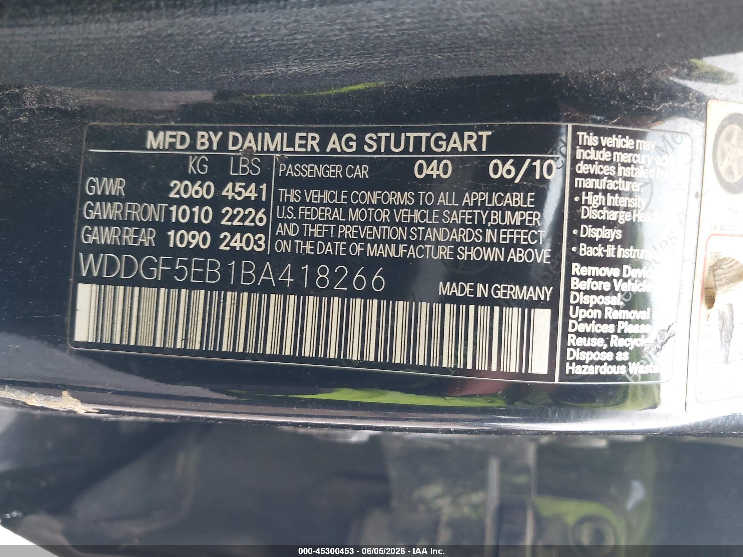2011 Mercedes-benz C 300 Luxury/sport Black vin: WDDGF5EB1BA418266
