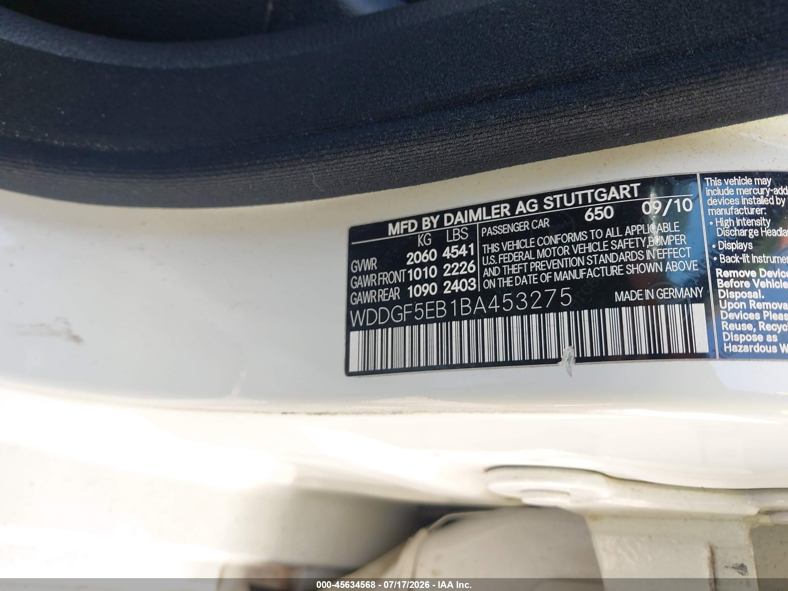 2011 Mercedes-benz C 300 Luxury/sport Белый vin: WDDGF5EB1BA453275