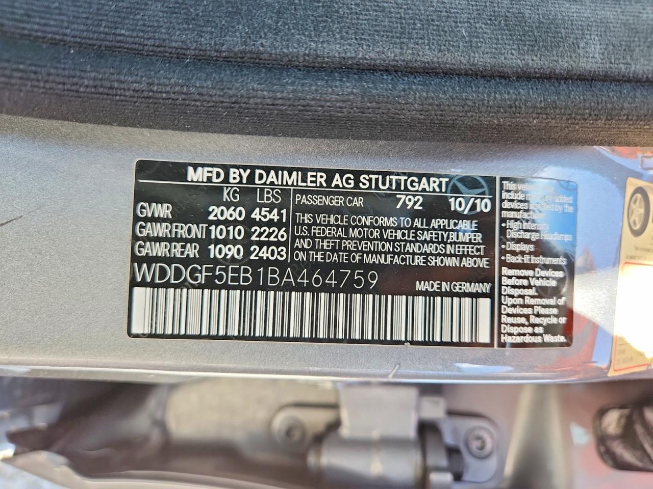 2011 Mercedes-benz C 300 Silver vin: WDDGF5EB1BA464759